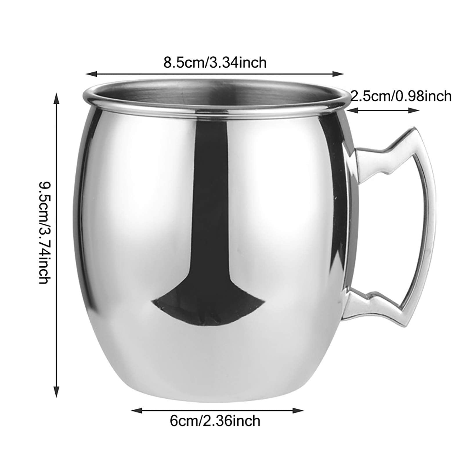 Aoibox  Set of 4 Large 18 oz Pure Copper Moscow Mule Mugs with Stainless Steel Lining and Gold Brass Handles