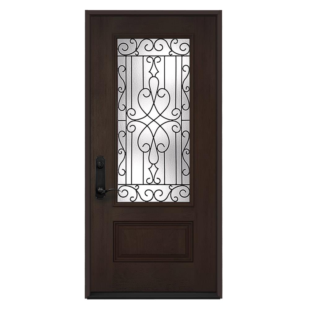 JELD-WEN 36 in. x 80 in. Left-Hand 4 Lite Clear Glass Black