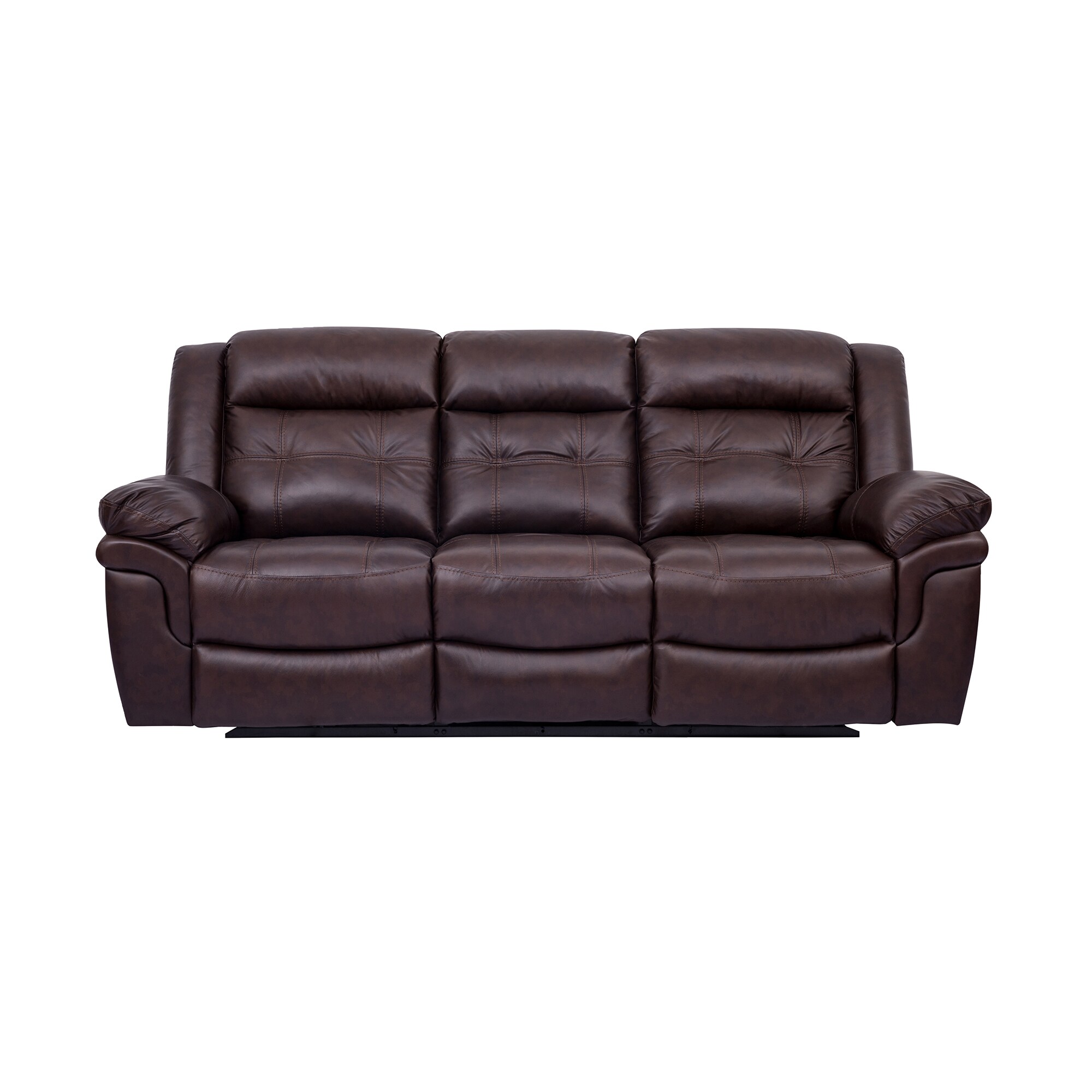 Armen Living LCMC3BR 81-Inches Modern Clear Genuine leather Reclining Sofa