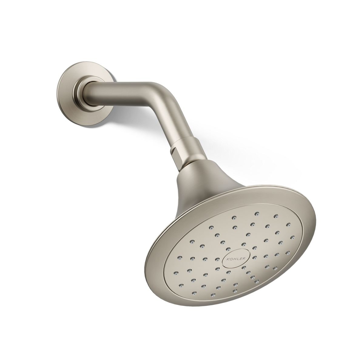 KOHLER K-10327-G-BN Forte 1.0 -Spray Vibrant Brushed Nickel 5.5-in Round Fixed Shower Head 1.75 GPM