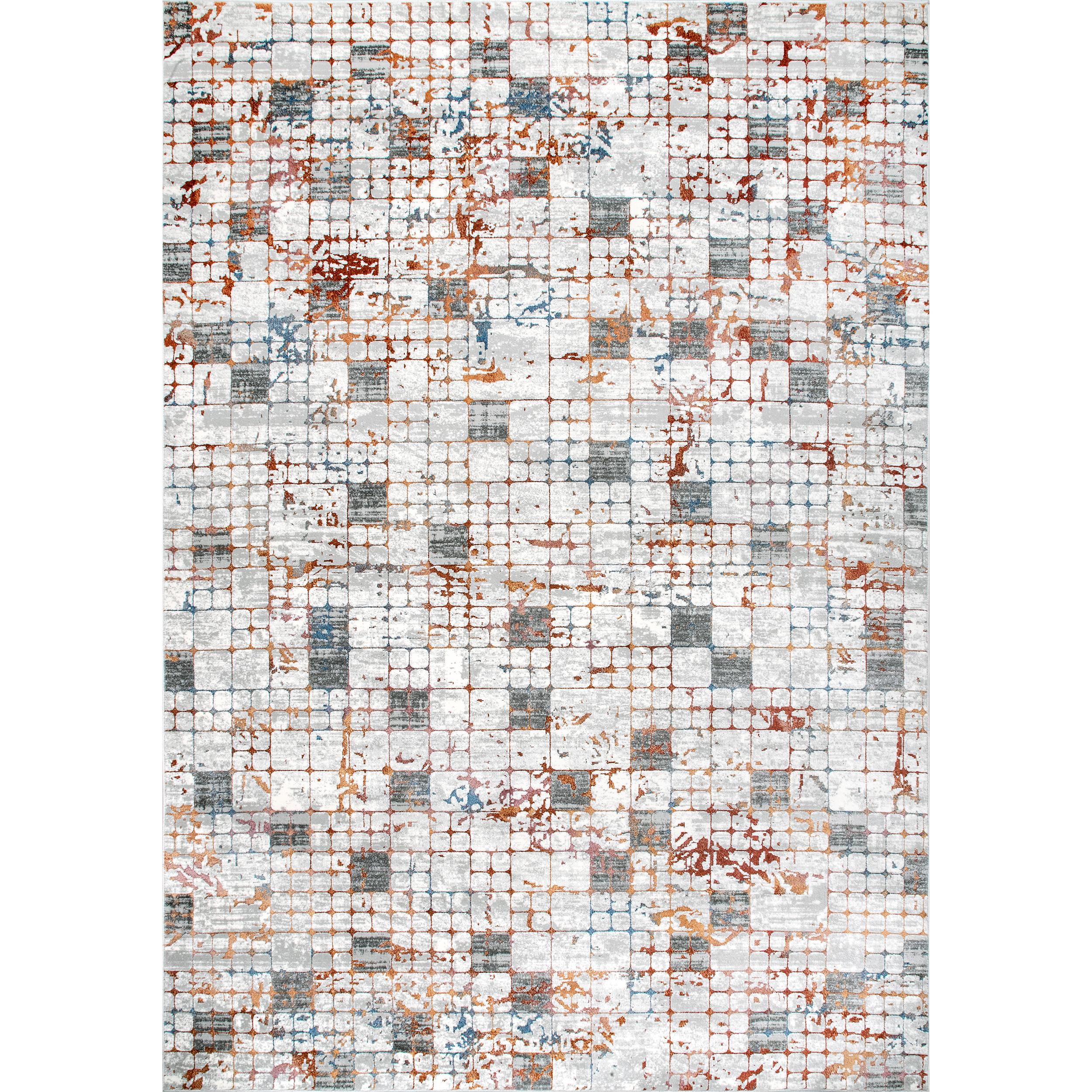 nuLOOM ERMG01A-2808 Magnolia 2 x 8 (ft) Loomed Polypropylene Light Gray Rectangular Indoor Abstract Runner rug