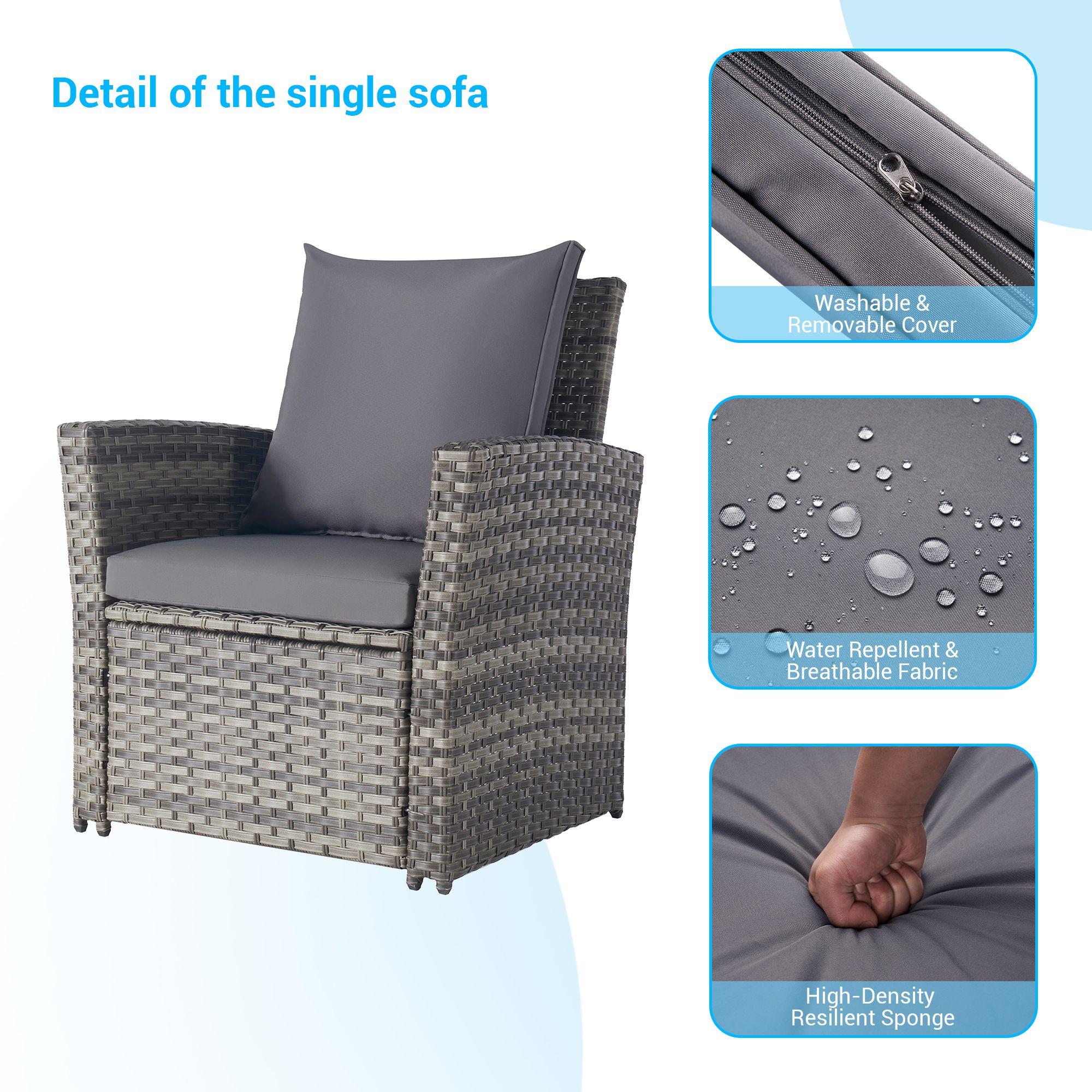 SANSTAR L-857GY-V1 Patio-Conversation-Sets - View #4