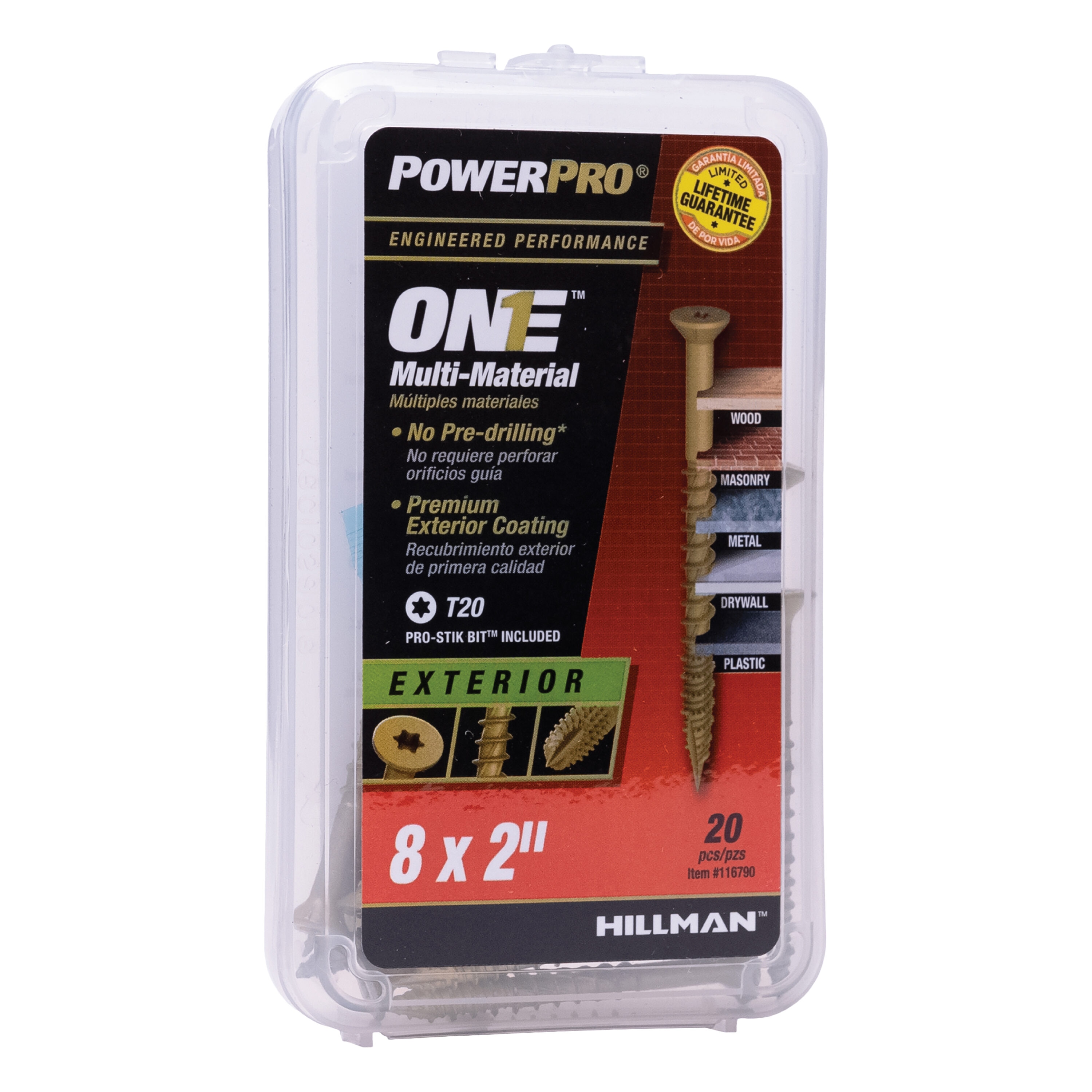 Hillman 116790 One # #8 x 2-in Epoxy Exterior Wood screws ( 20 -Per Box )