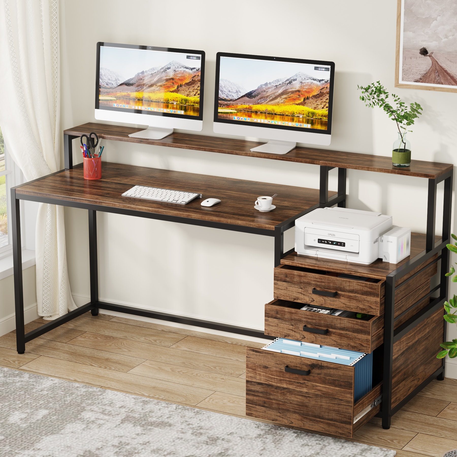 Fnova LWTJ-JW0464 Office Conference Table Multiple colors/finishes 2 -Person Conference table ( 63-in W x 35.4-in H )