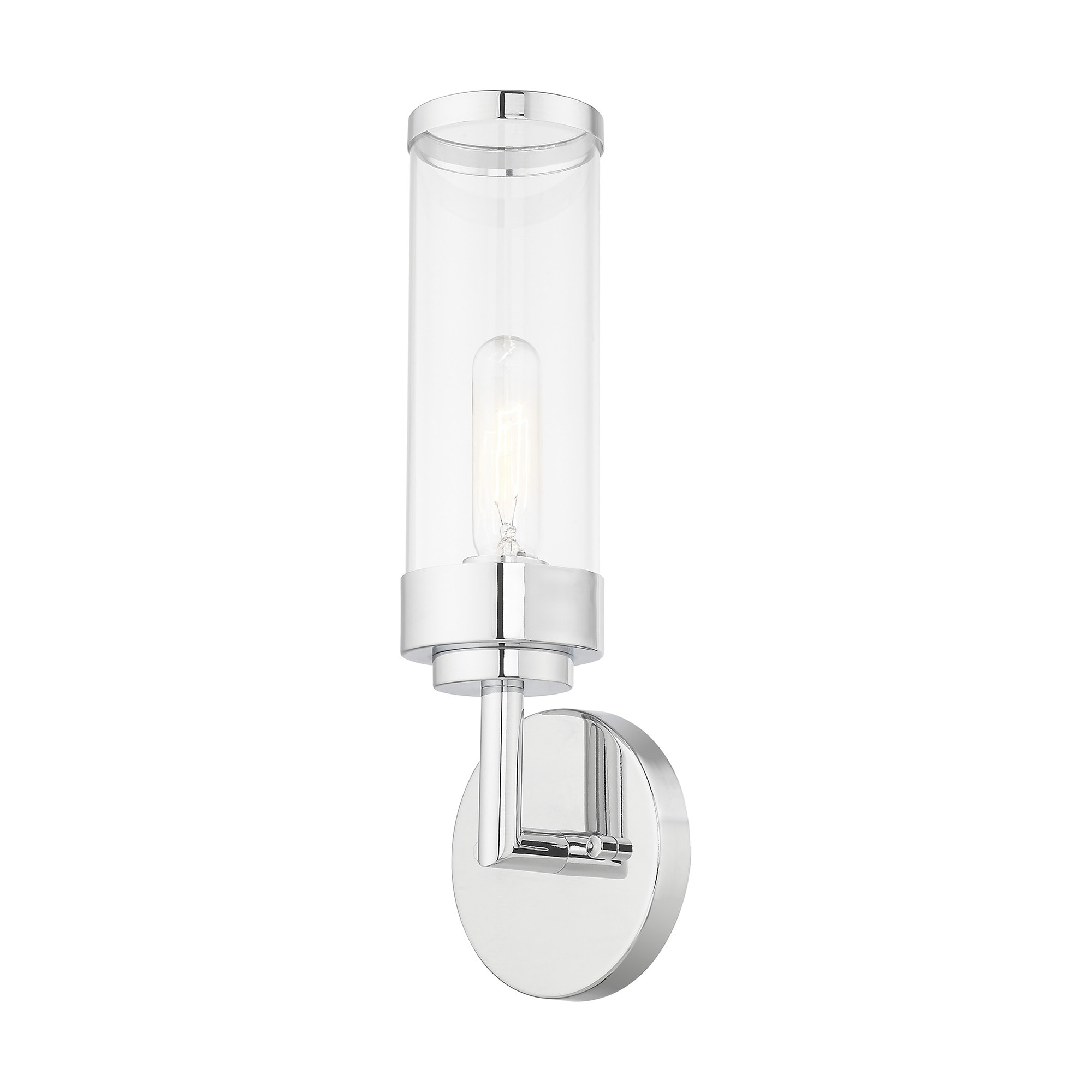 Polished Chrome Clear Glass Single Light Sconce