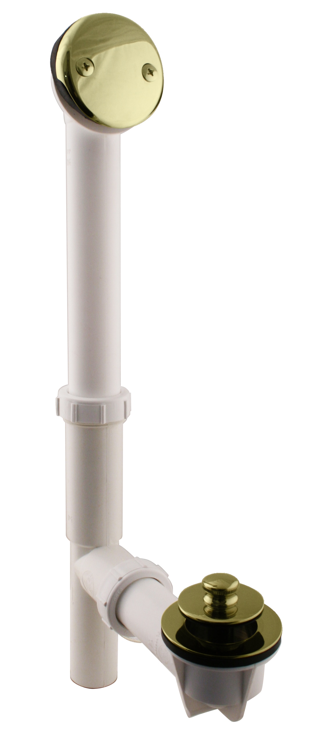 WESTBRASS 597244-01 Bath Waste with Pull and Plug 1-1/2 In. Tubular White In Polished Brass 597244-01