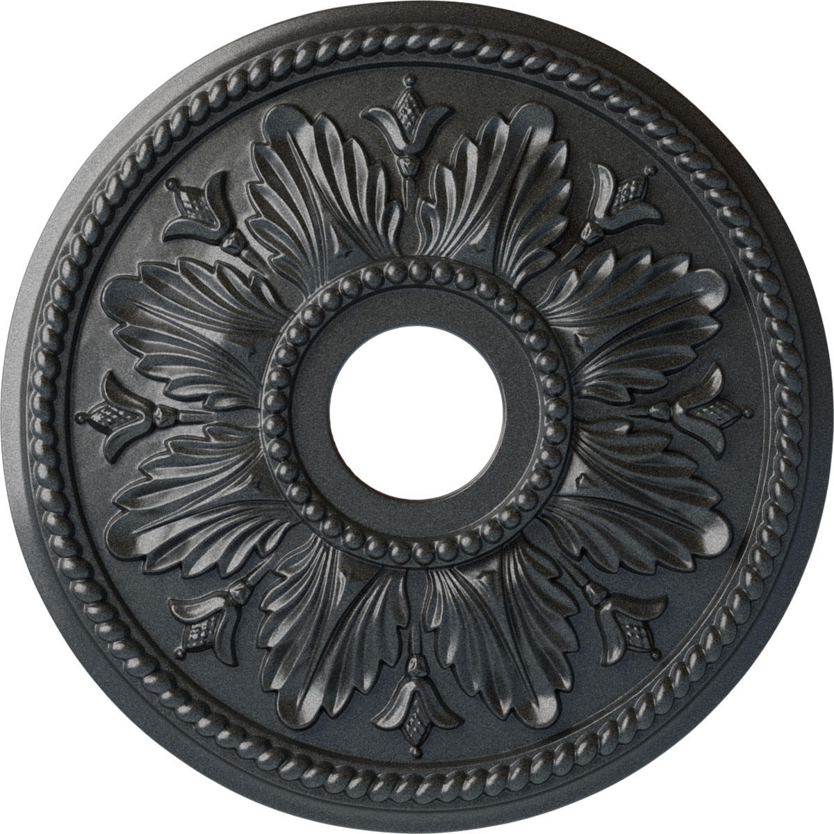 Ekena Millwork CM18ED1PES Edinburgh 18.125-in W x 18.125-in L Painted Pewter Polyurethane Whole Ceiling Medallion