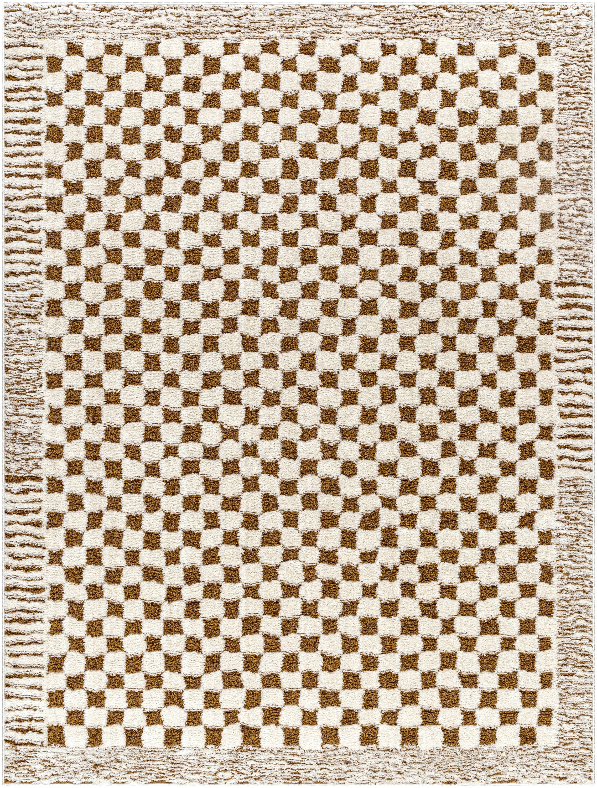 Livabliss FEU2326-71010 7 x 10 (ft) Polyester Brown Rectangular Indoor Geometric Global Area rug