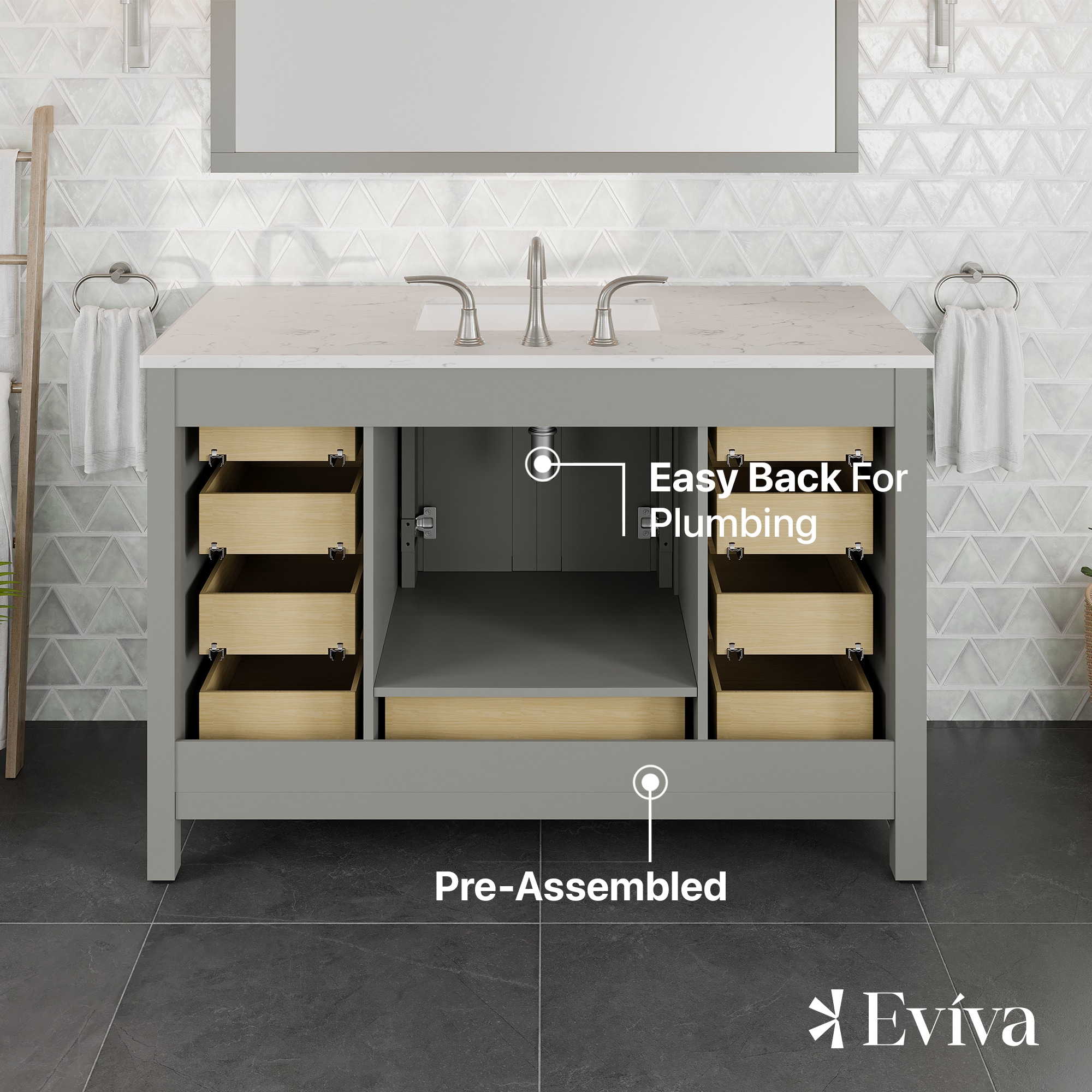 Eviva EVVN412-48GR-Q Bath-Vanity-Combo - View #6