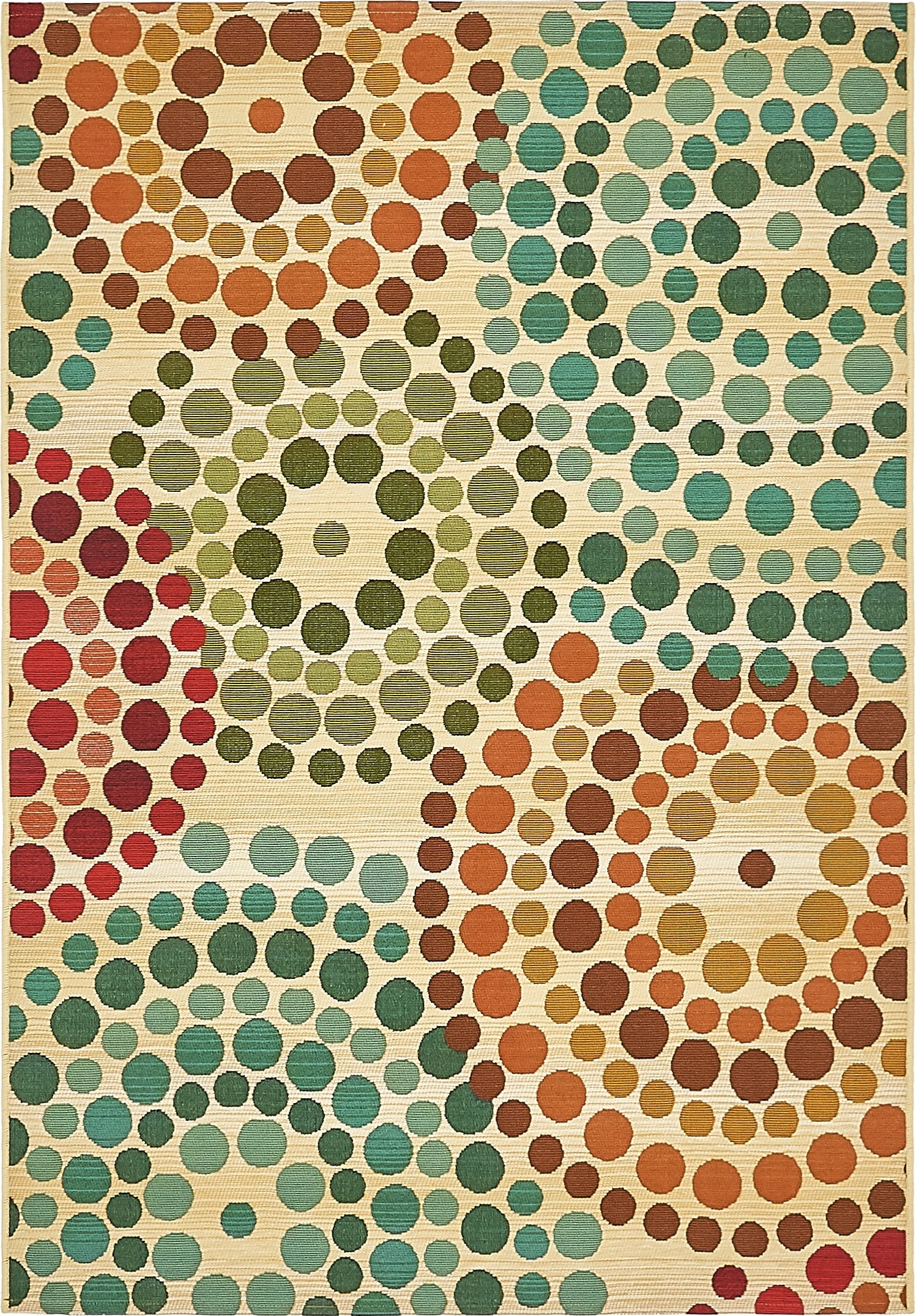 Reversible Blue Abstract 4' x 6' Synthetic Outdoor Rug