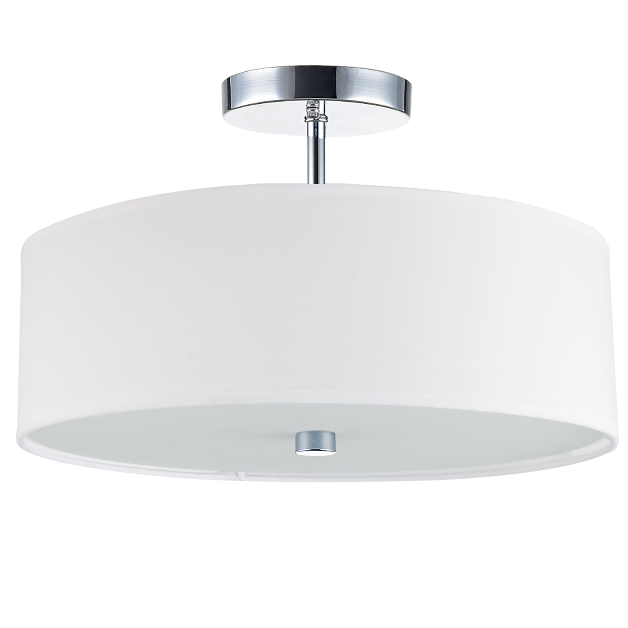 Dainolite 571-143SF-PC-WH Everly 3 -Light 14.25-in Polished Chrome Semi Flush Mount Light