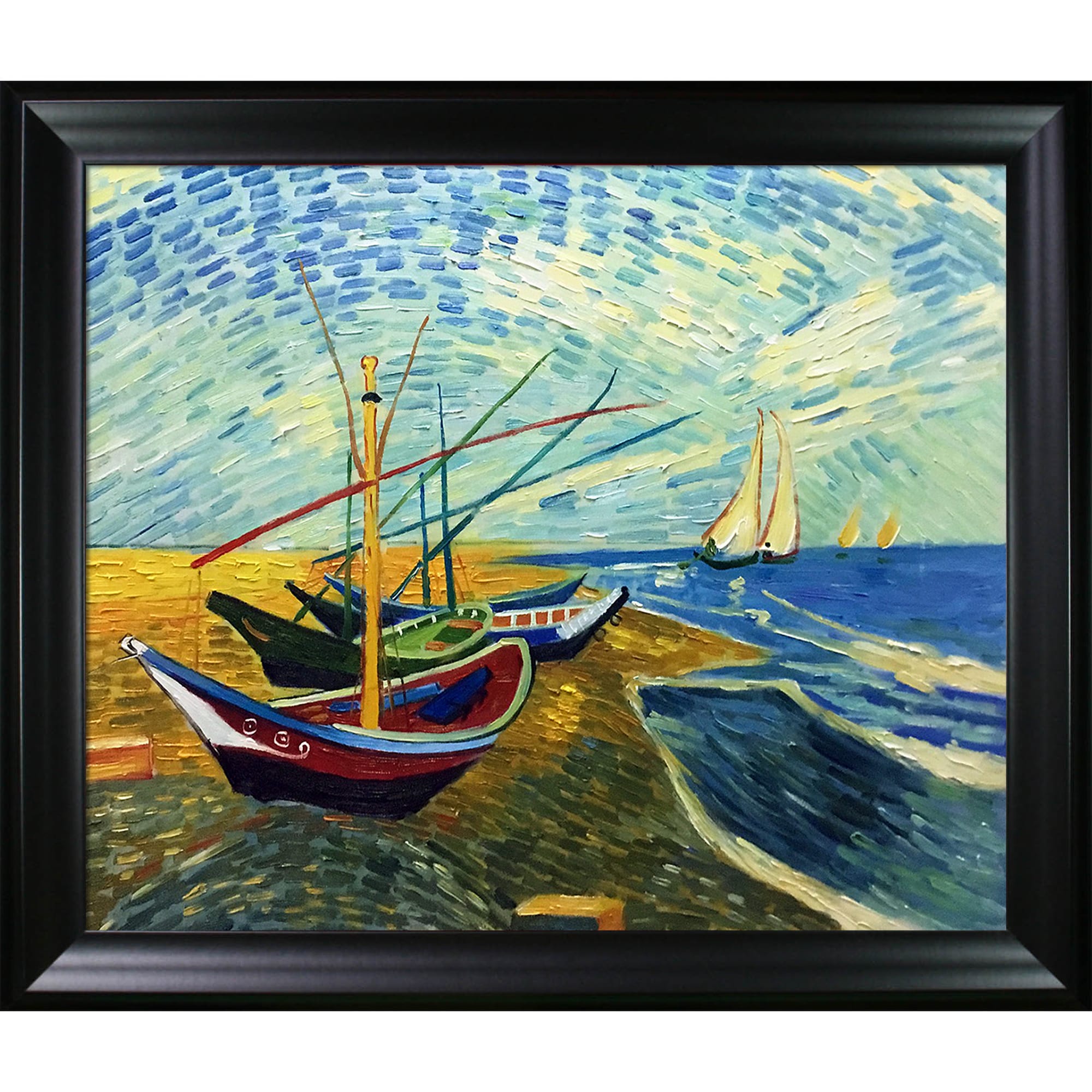 La Pastiche Fishing Boats On The Beach At Saintes-maries Vincent Van ...