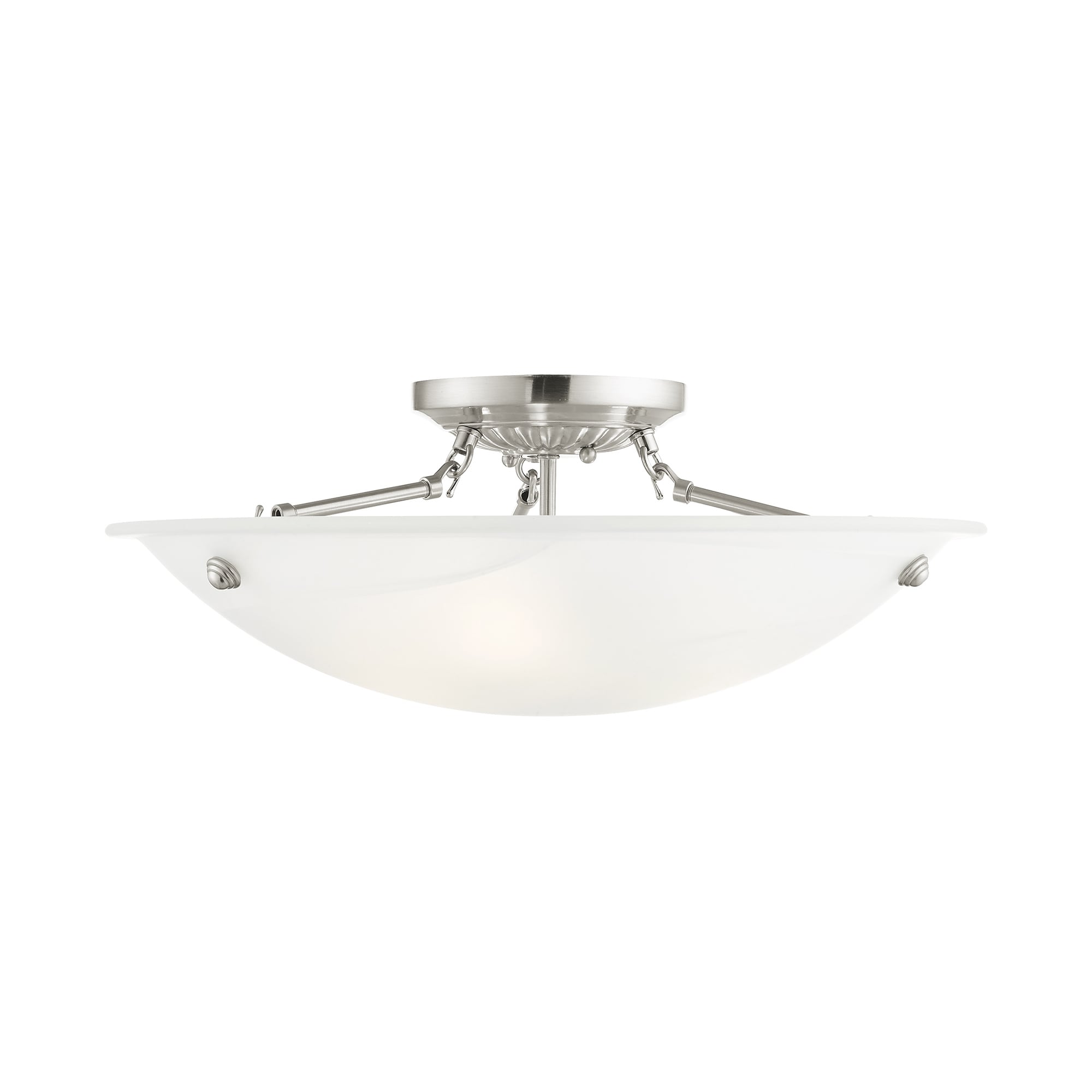 Livex Lighting 4274-91 Oasis 1 -Light 20-in Brushed Nickel Semi Flush Mount Light
