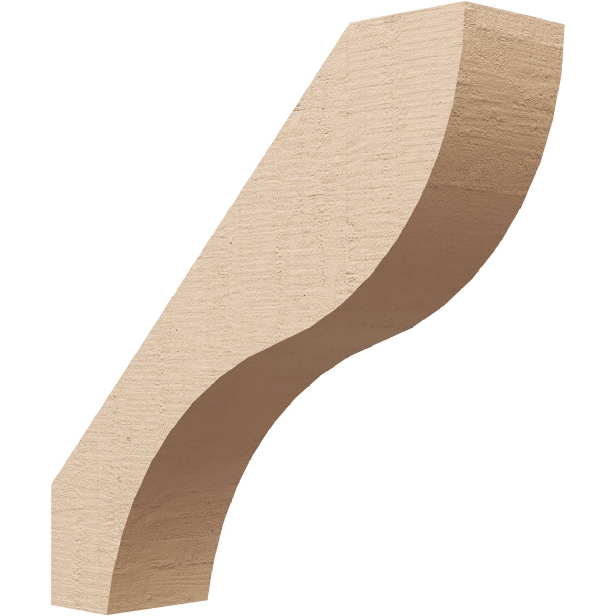 Ekena Millwork BRCUR03X12X12GNVRCPR 3-in x 12-in x 12-in Primed Urethane Geneva Rough Cedar Woodgrain TimberThane KneeBrace