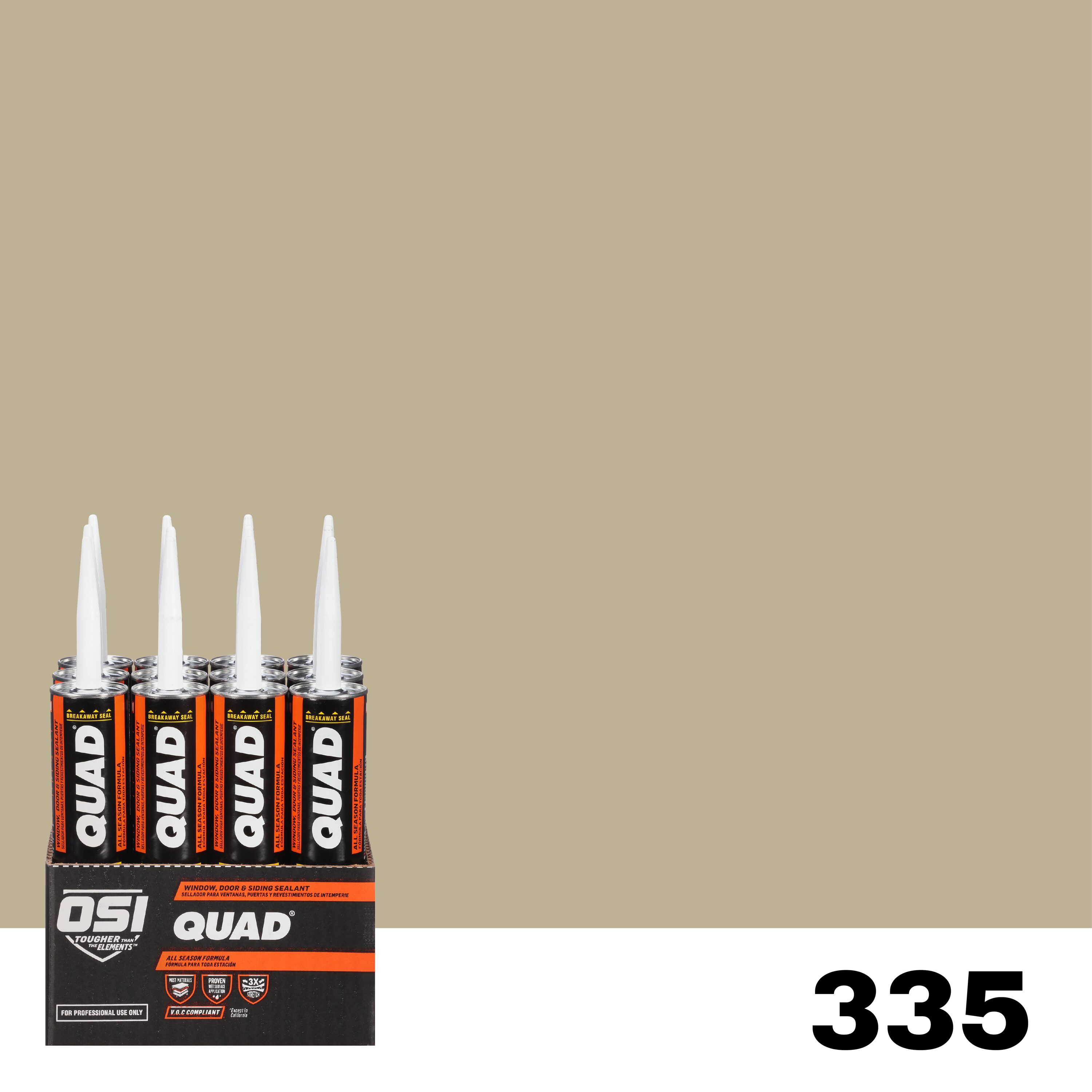 OSI Quad 12-Pack 10-oz Window and Door Clay 335 Paintable