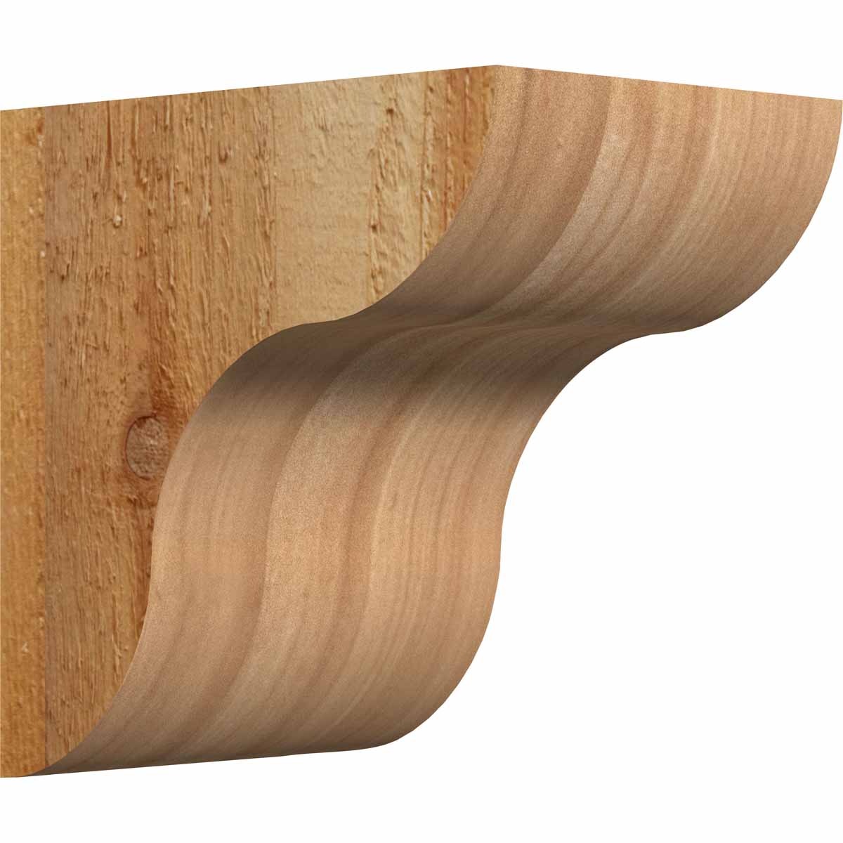 Ekena Millwork COR06X08X08CAR00RWR 6-in x 8-in x 8-in Carmel Unfinished Western red cedar Wood Paintable/Stainable Corbel