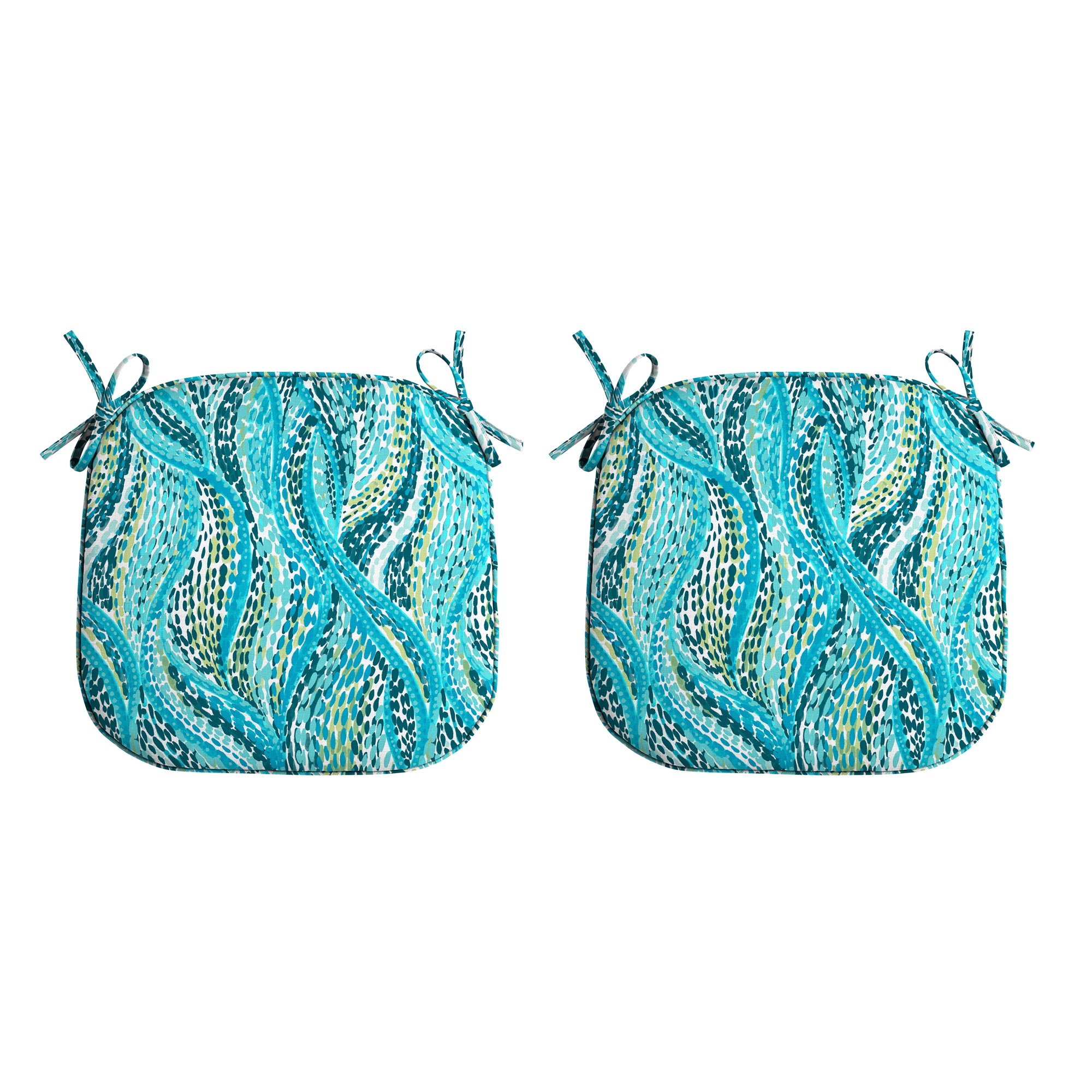 ARDEN ZR01E17B-D9Z1 16-in x 17-in 2 -Piece Teal Ariel Patio chair cushion