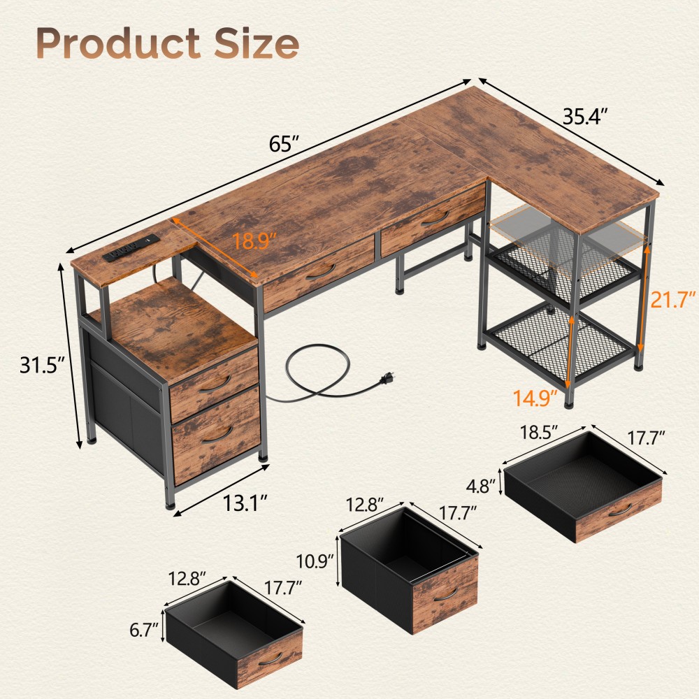 Furologee CD-053-C-65-1-RB desks - View #3