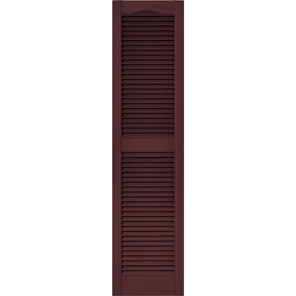 Vantage 14.563-in W x 59.75-in H Cranberry Louvered Exterior Shutters ...