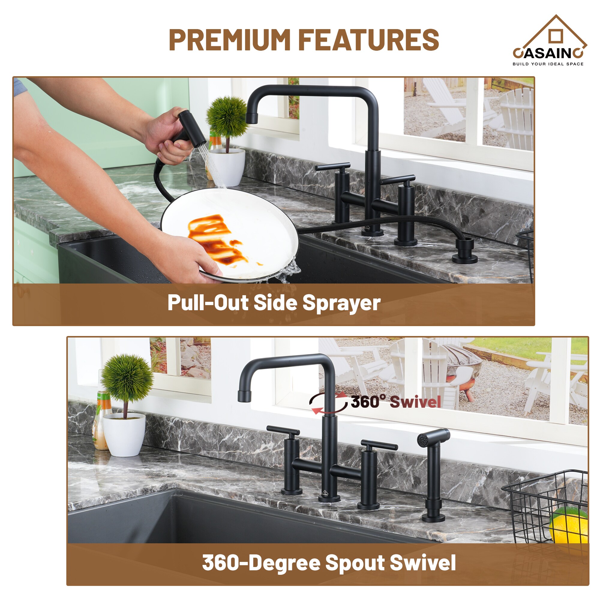 CASAINC KCLT0002-MB Kitchen-Faucets - View #6