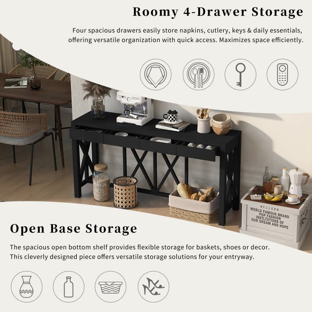 Coolbibila JOHN-CONSOLE-BLACK Console-Sofa-Tables - View #4