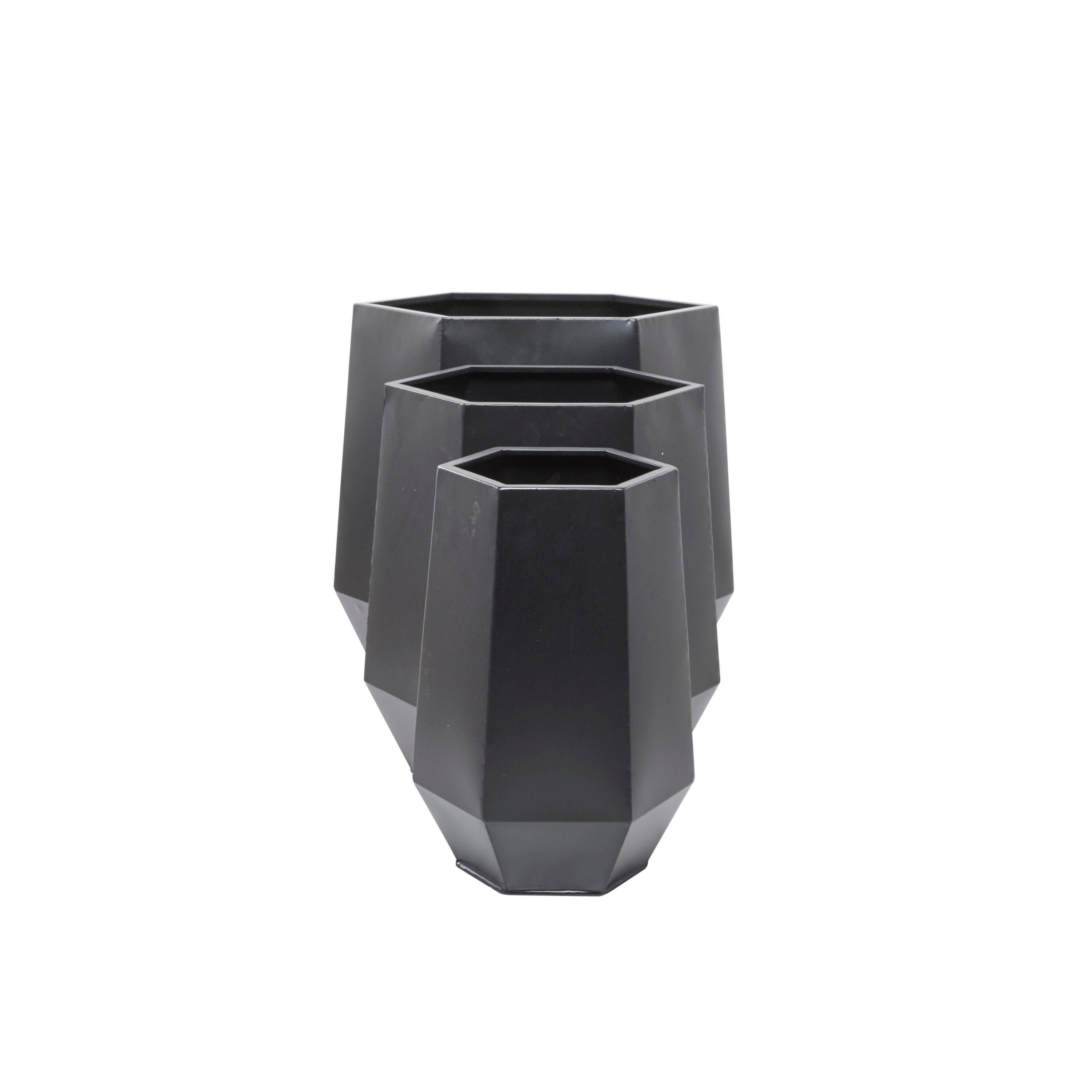 Extra Large Black Iron Round Modern Planter