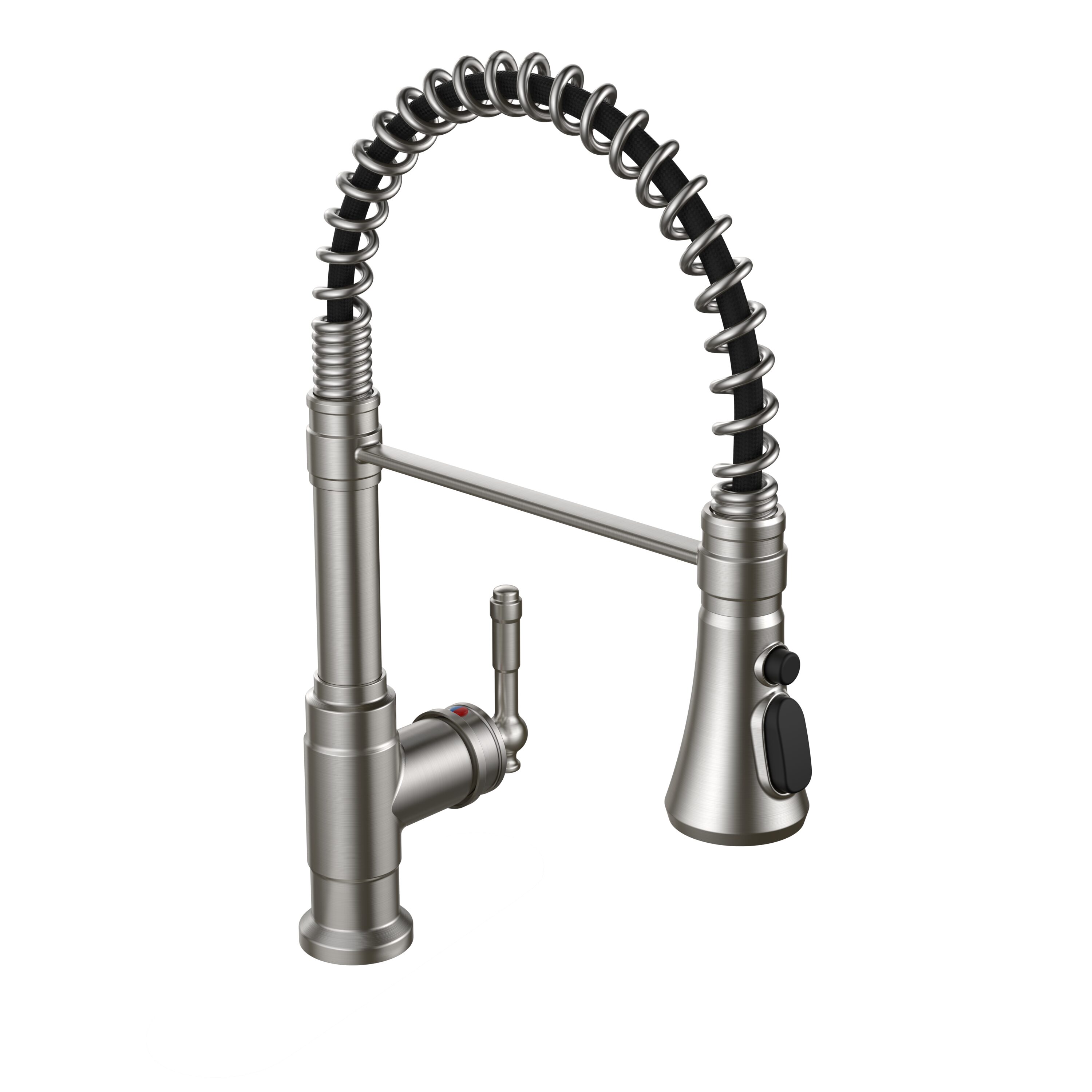androme AD5M3BN Stainless Steel Single Handle Deck-mount Kitchen Faucet with Sprayer ( Deck Plate Included )