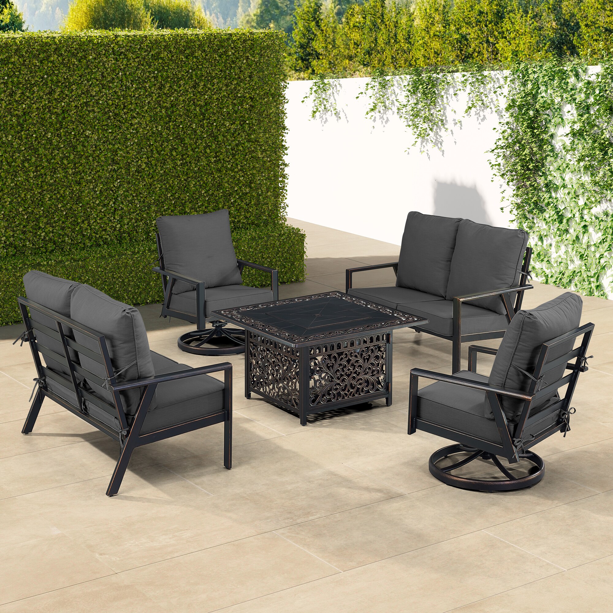 Oakland Living LUX2LS2CHMAYANBKCUA Patio-Conversation-Sets - View #3