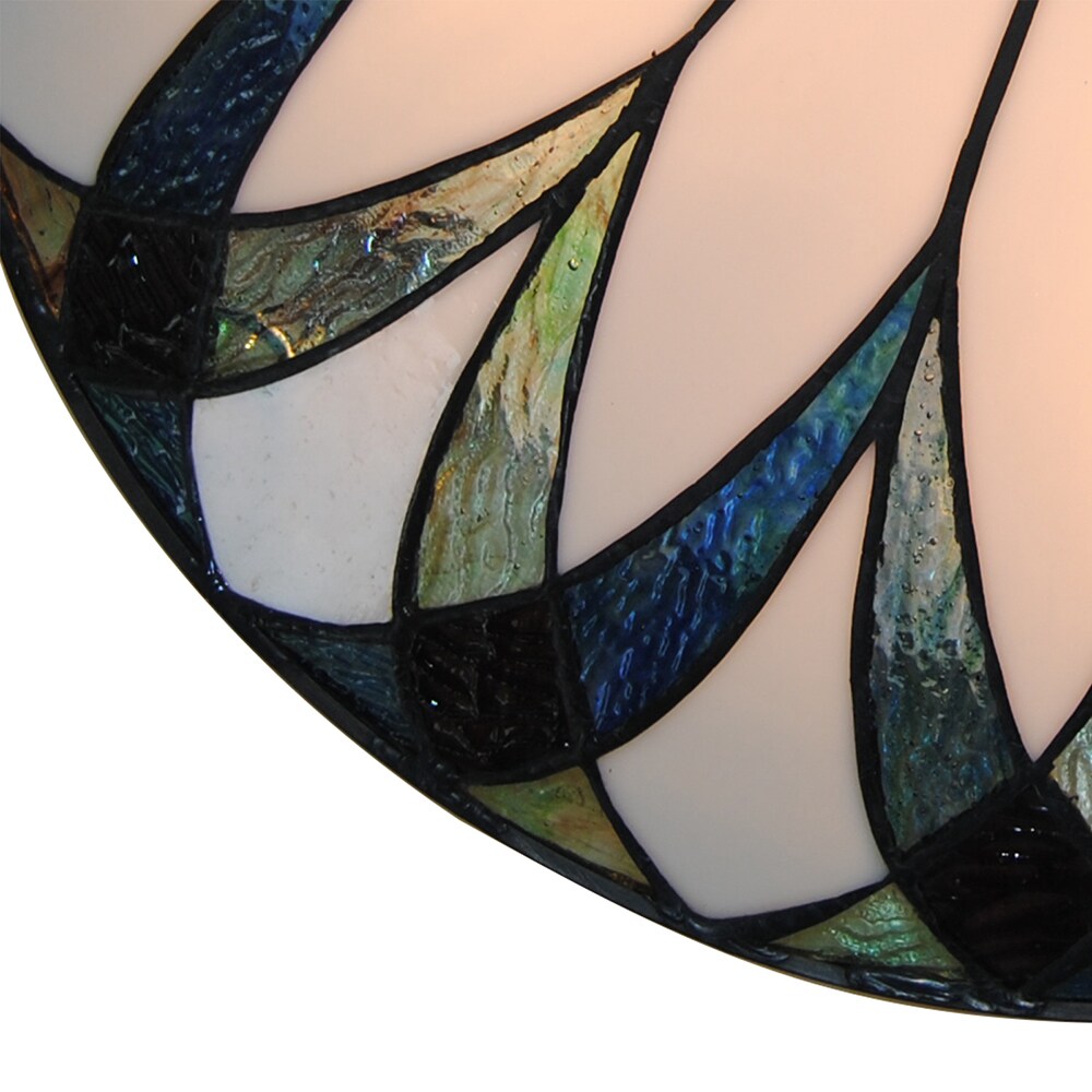 Oukaning 18-in Classic Tiffany Style Handmade Stained Glass 