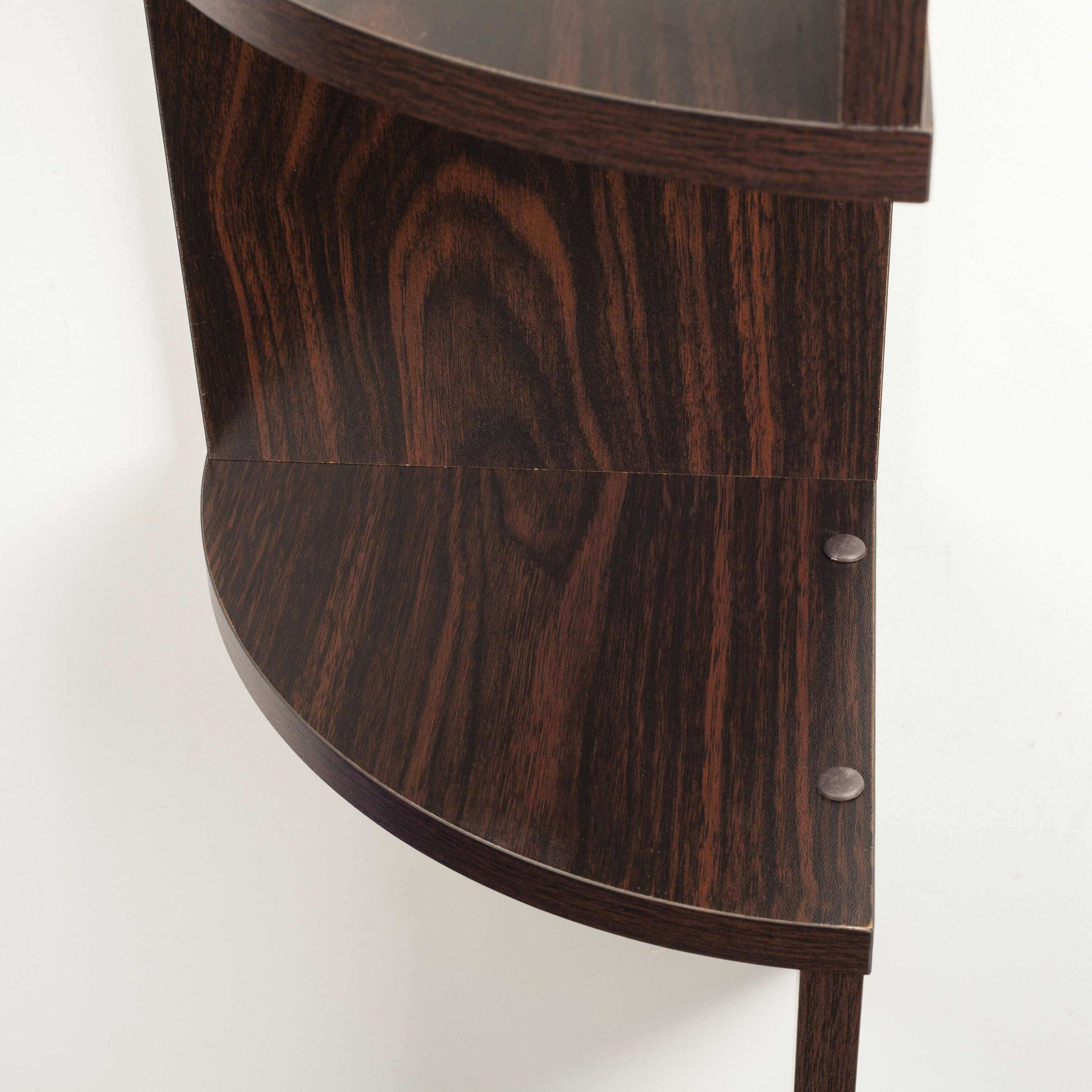 Walnut Zigzag 5-Tier Corner Floating Shelf