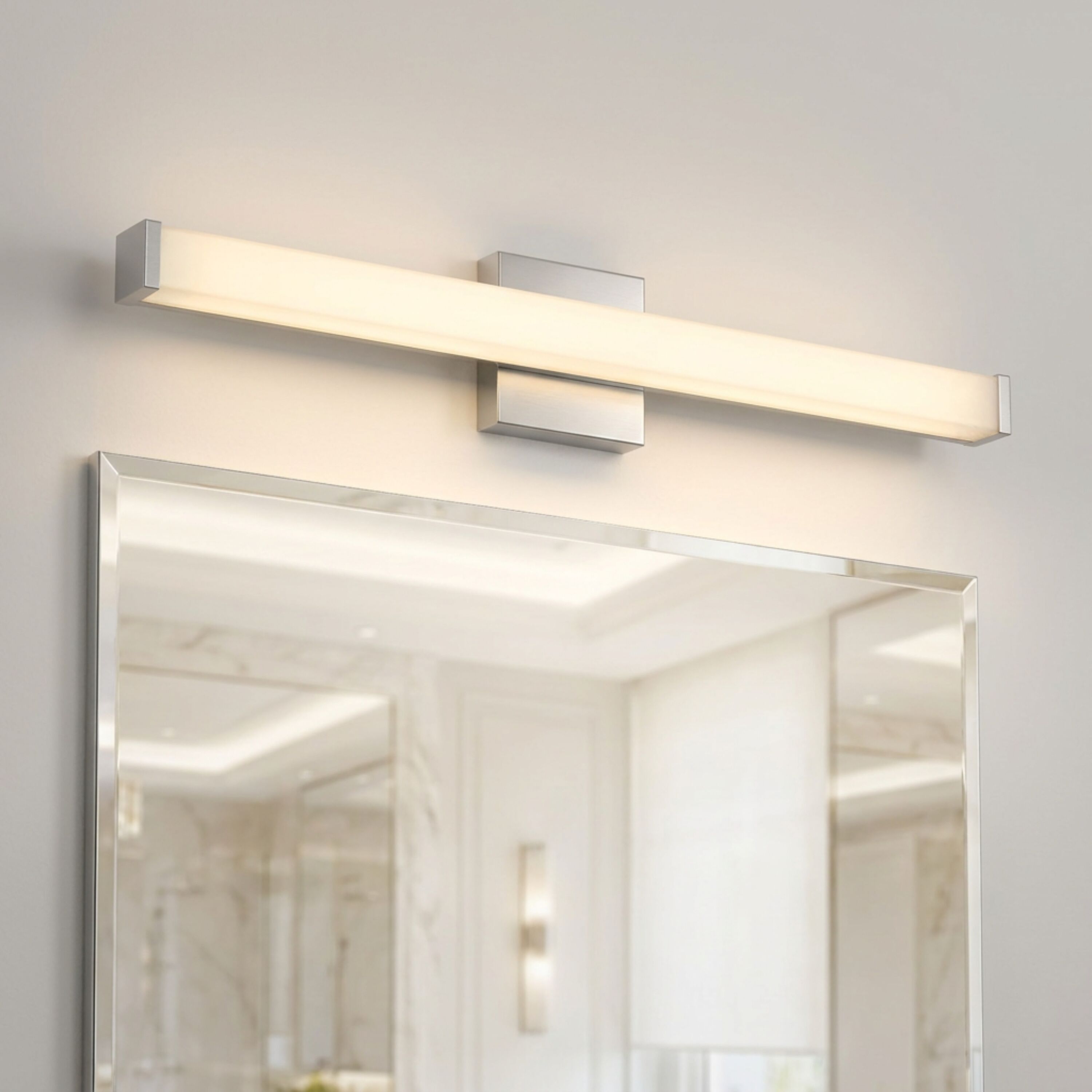 allen + roth Gretna 30-in 1 Light Brushed Nickel Integrated LED Modern/contemporary Bathroom Vanity light bar