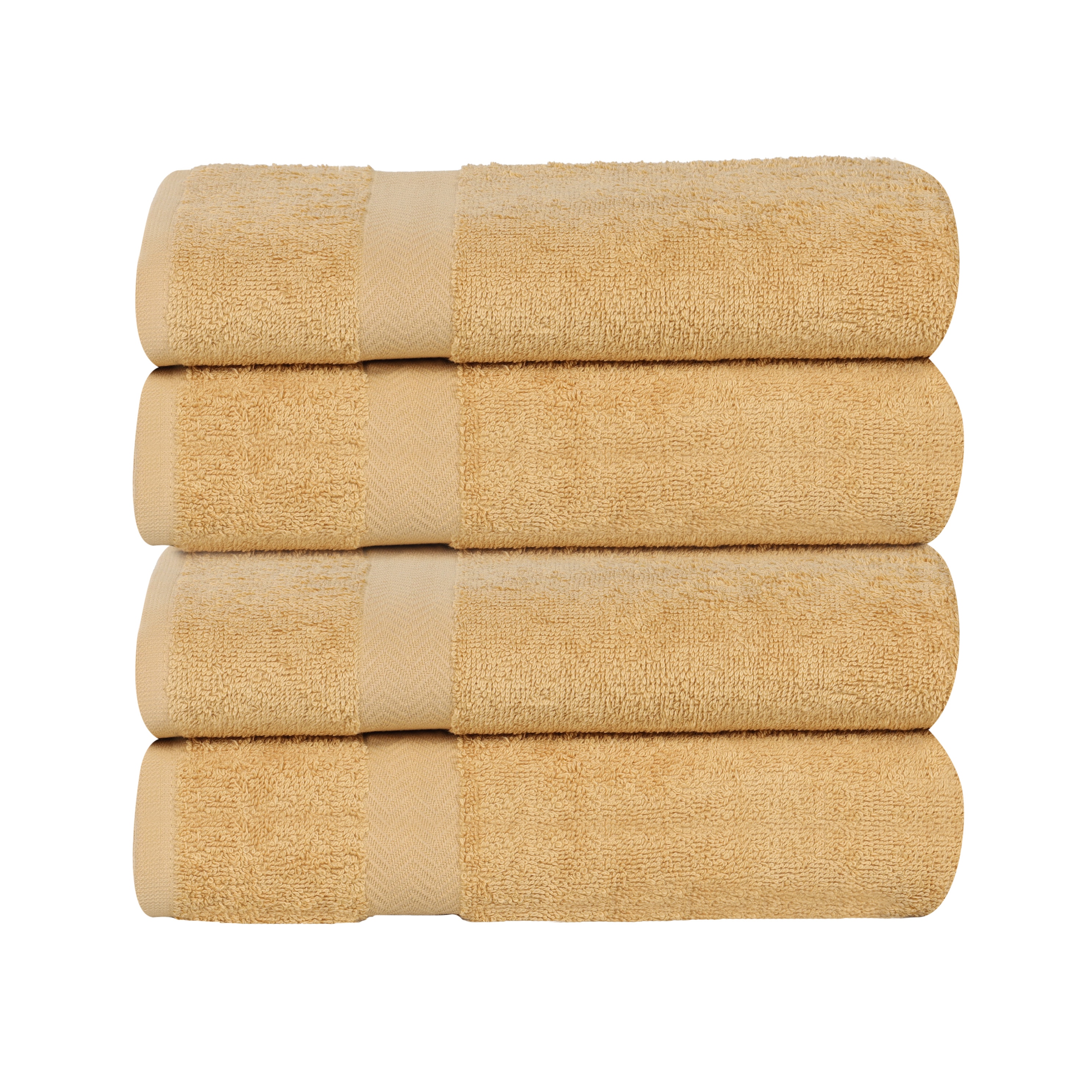 Superior 4 -Piece Gold Cotton Quick Dry Bath towel set