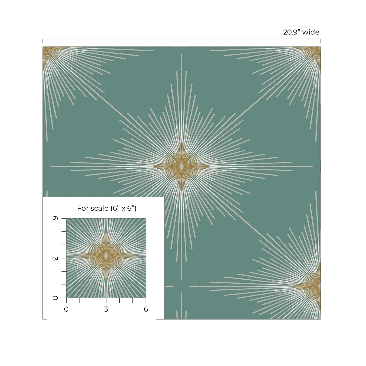 Seabreeze Blue Green Vinyl Geometric Peel and Stick Wallpaper