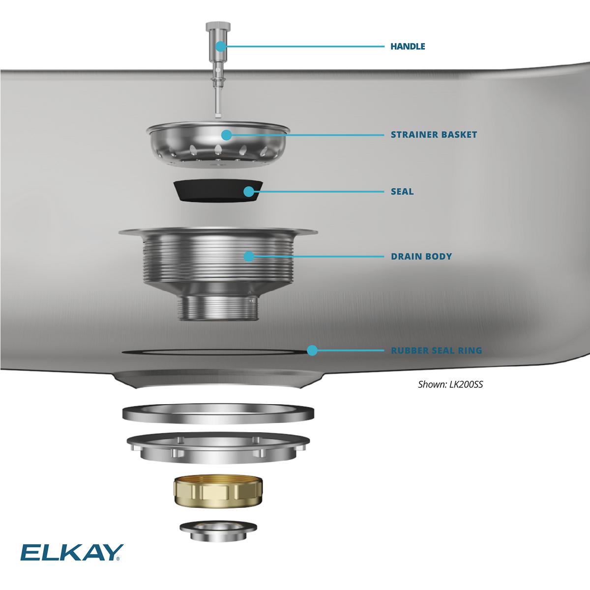 Elkay 3.5-in Stainless Steel Rust Resistant Strainer with Lock