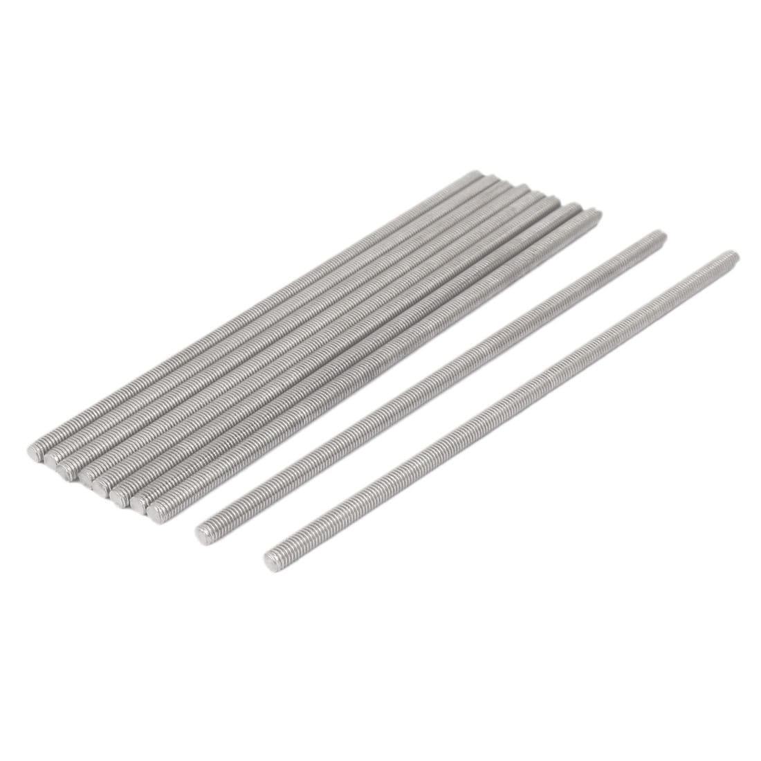 Unique Bargains M5 x 150mm 304 Stainless Steel Fully Threaded Rod Bar Studs Hardware 10pcs #S26031900UX2047