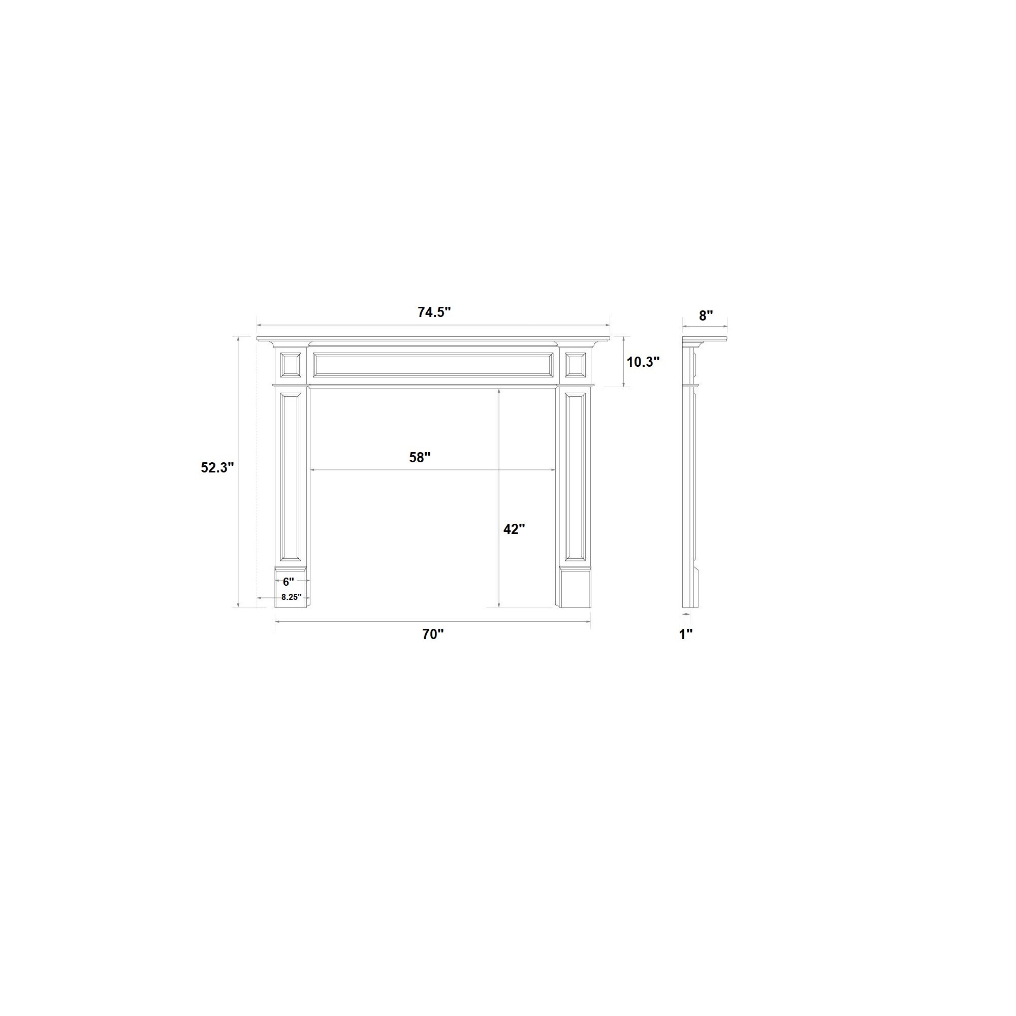 Modern Ember RIVERSDALE-58X42-UN Mantel-Surrounds-Pilasters - View #4
