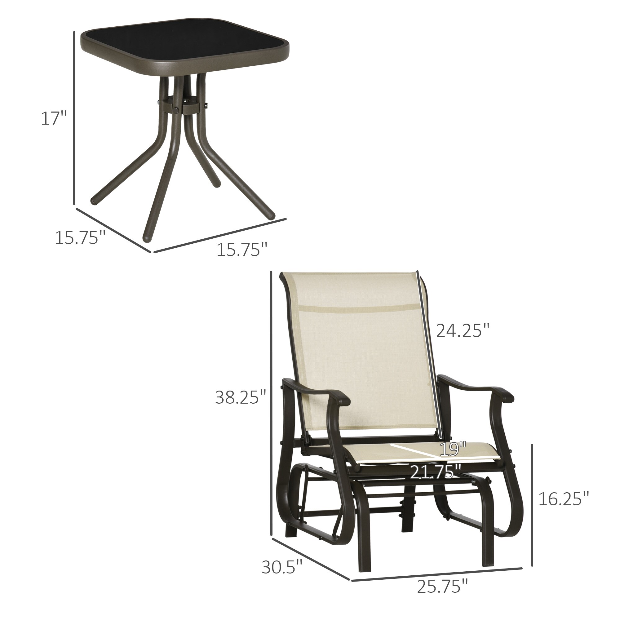 Outsunny 84B-964 Patio-Chairs - View #3