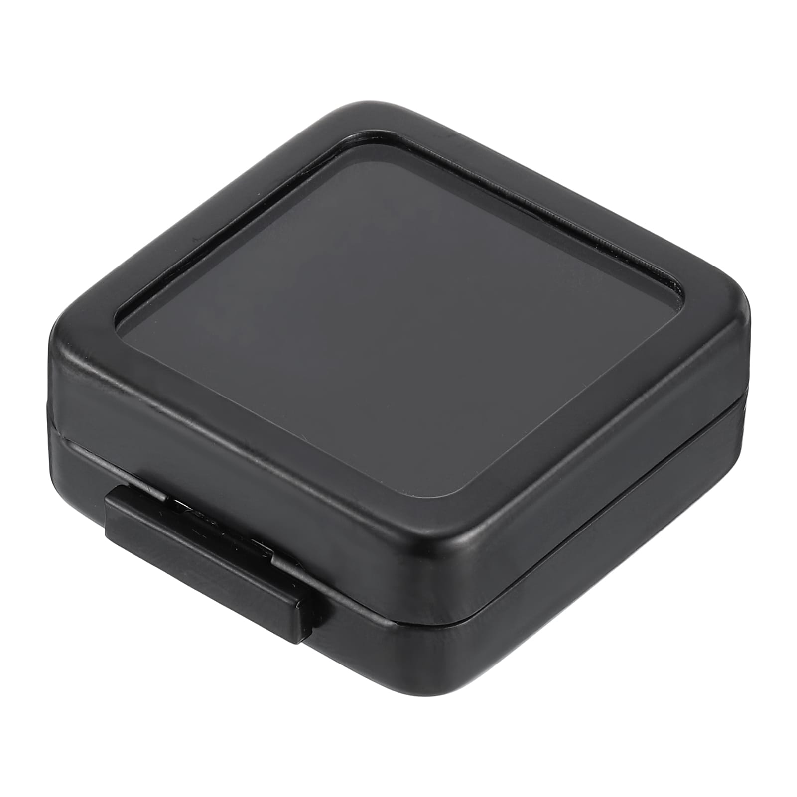 PATIKIL 1.6x1.6x0.6inch Gemstone Display Box Diamond Storage Boxes Jewelry Container with Clear Glass Top Lids and Sponge for Gems Diamonds Coin Pins Badges Bare Stone Black #S26031900UX4137