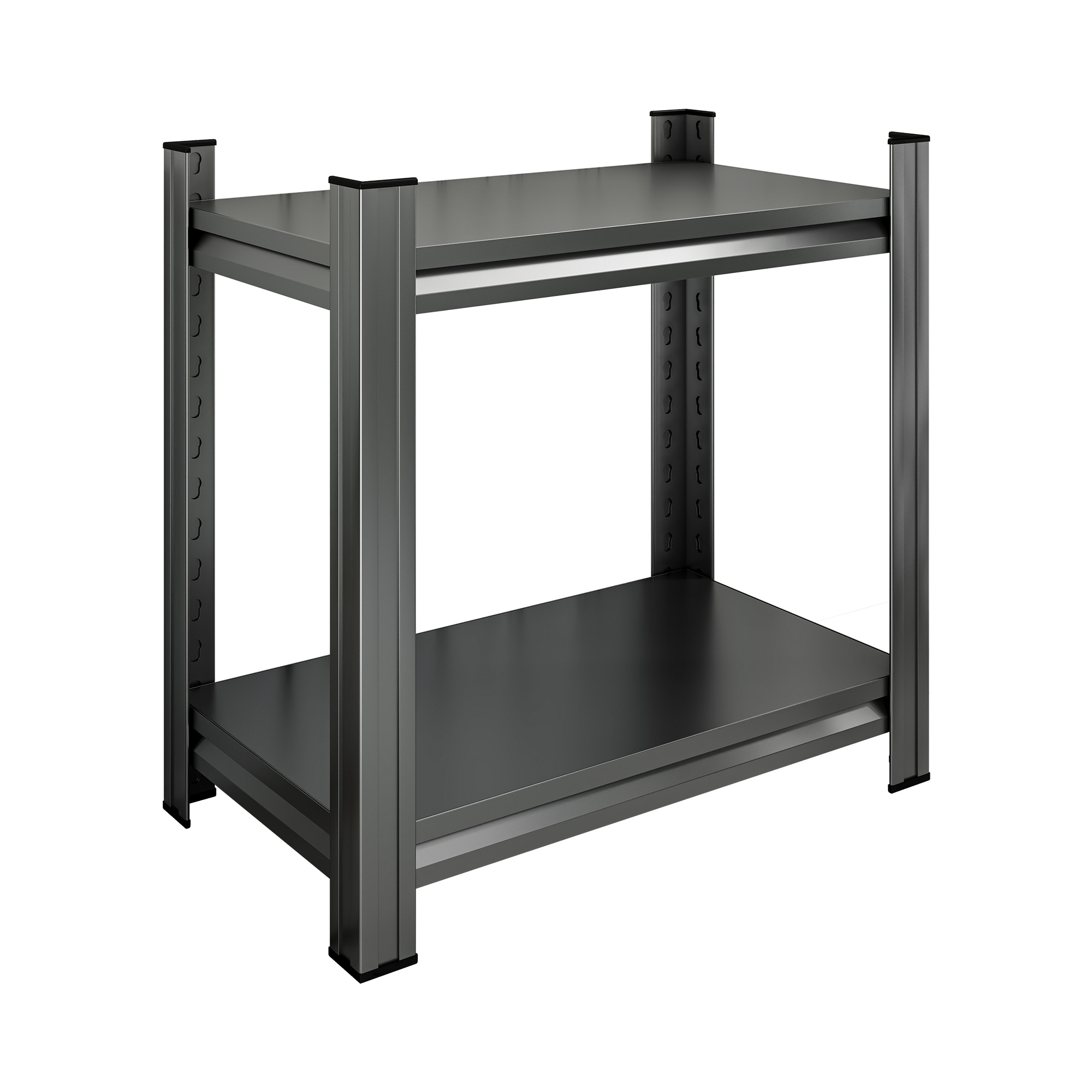 LETILY 15.75-in W x 11.81-in D x 22.05-in H 2 -Tier Black Metal Utility Shelving Unit