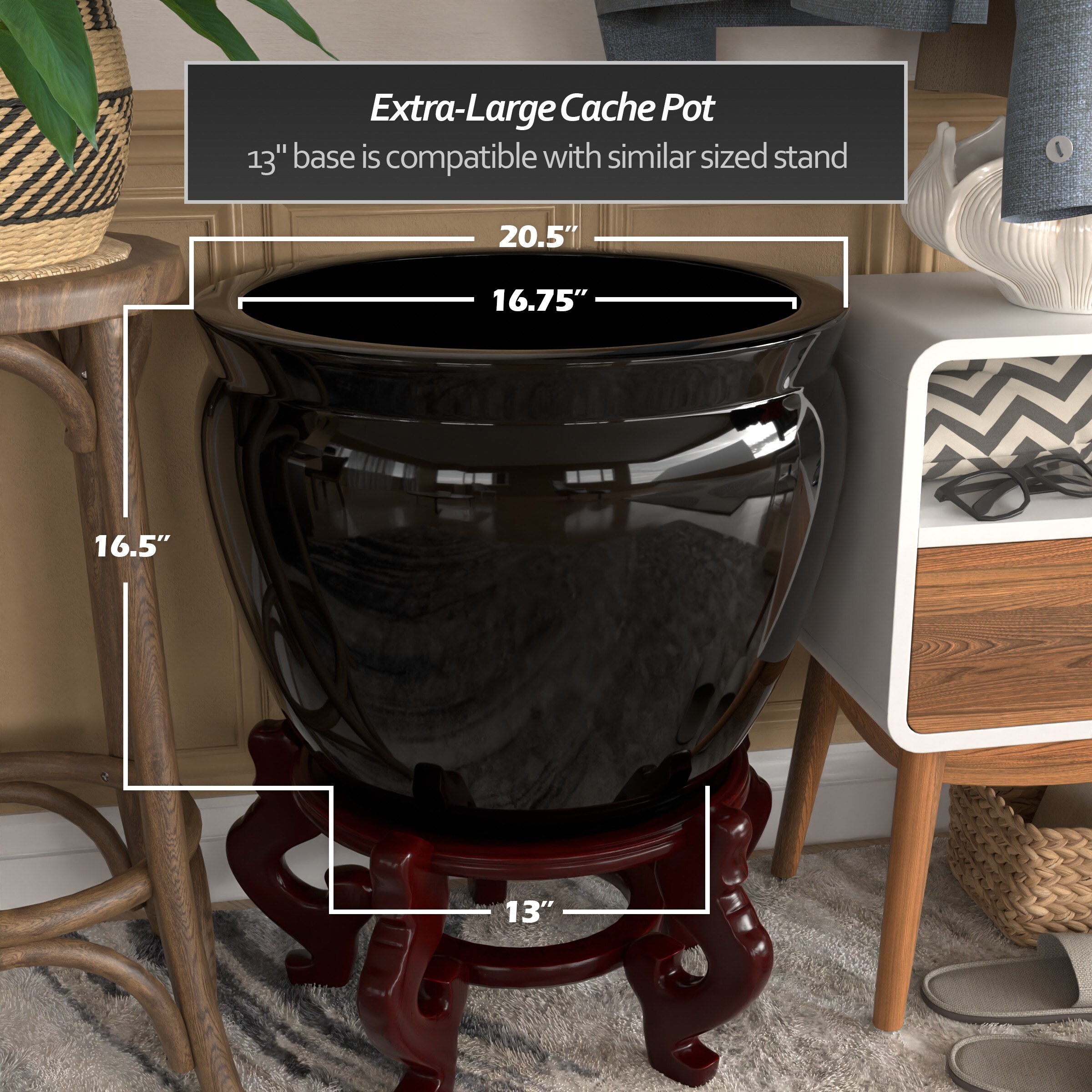 Red Lantern BW-20FISH-BLK Planter-Window-Box - View #3