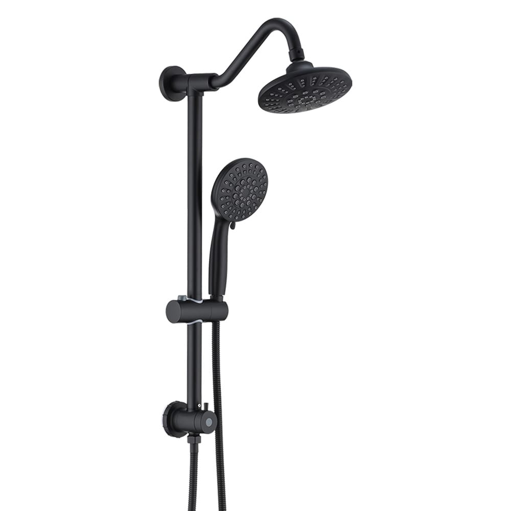 EQLOO Rainfall Shower Combo Matte Black 6 Inch Rainfall Shower Head and 4 Inch Handheld Shower