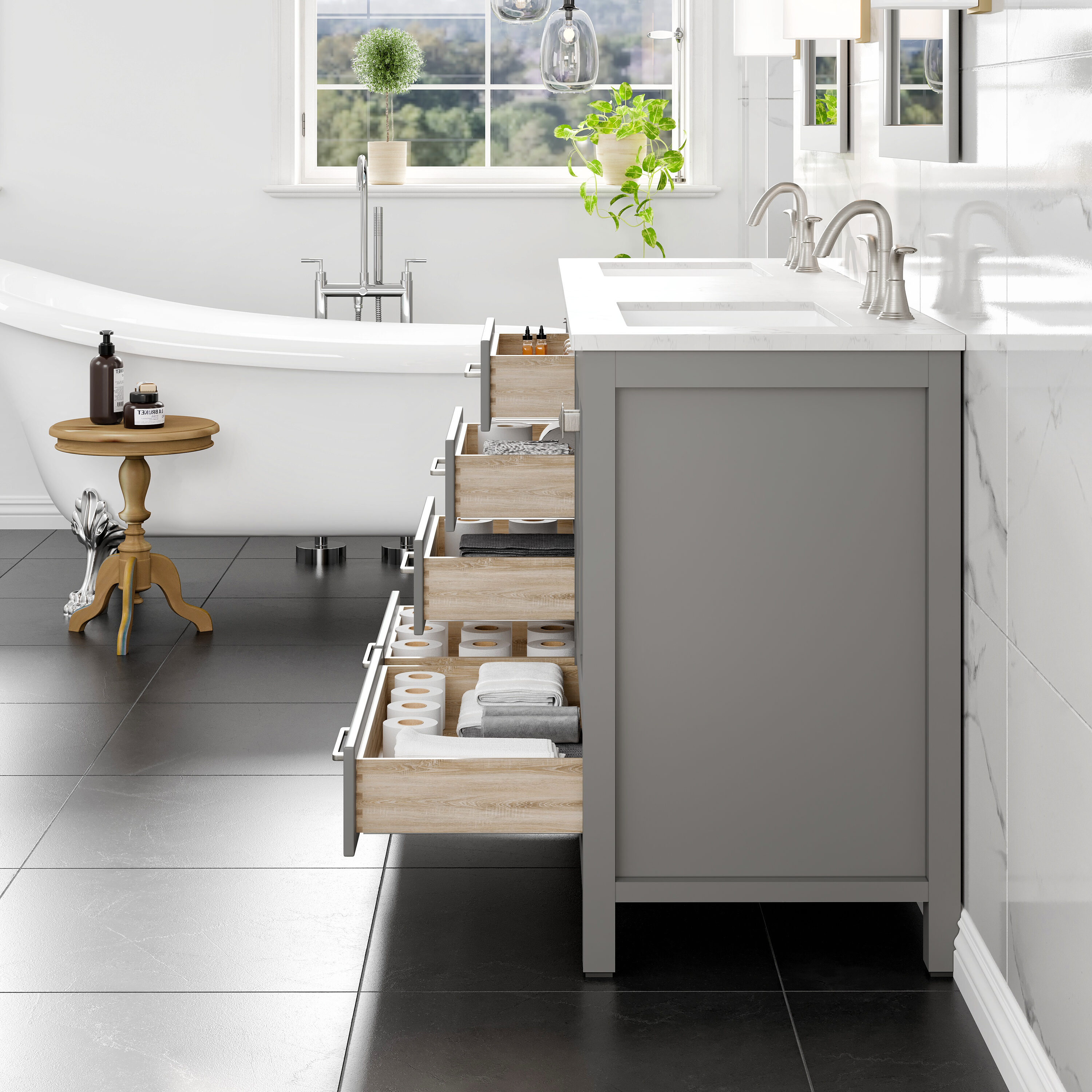 Eviva EVVN412-78GR Bath-Vanity-Combo - View #4