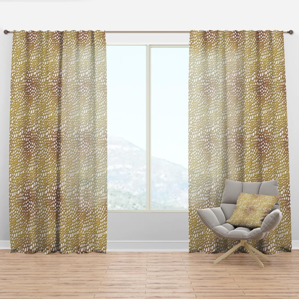 Designart CTN24614-52-84 84-Inches Brown Abstract Room darkening Thermal lined Rod pocket Single curtain panel