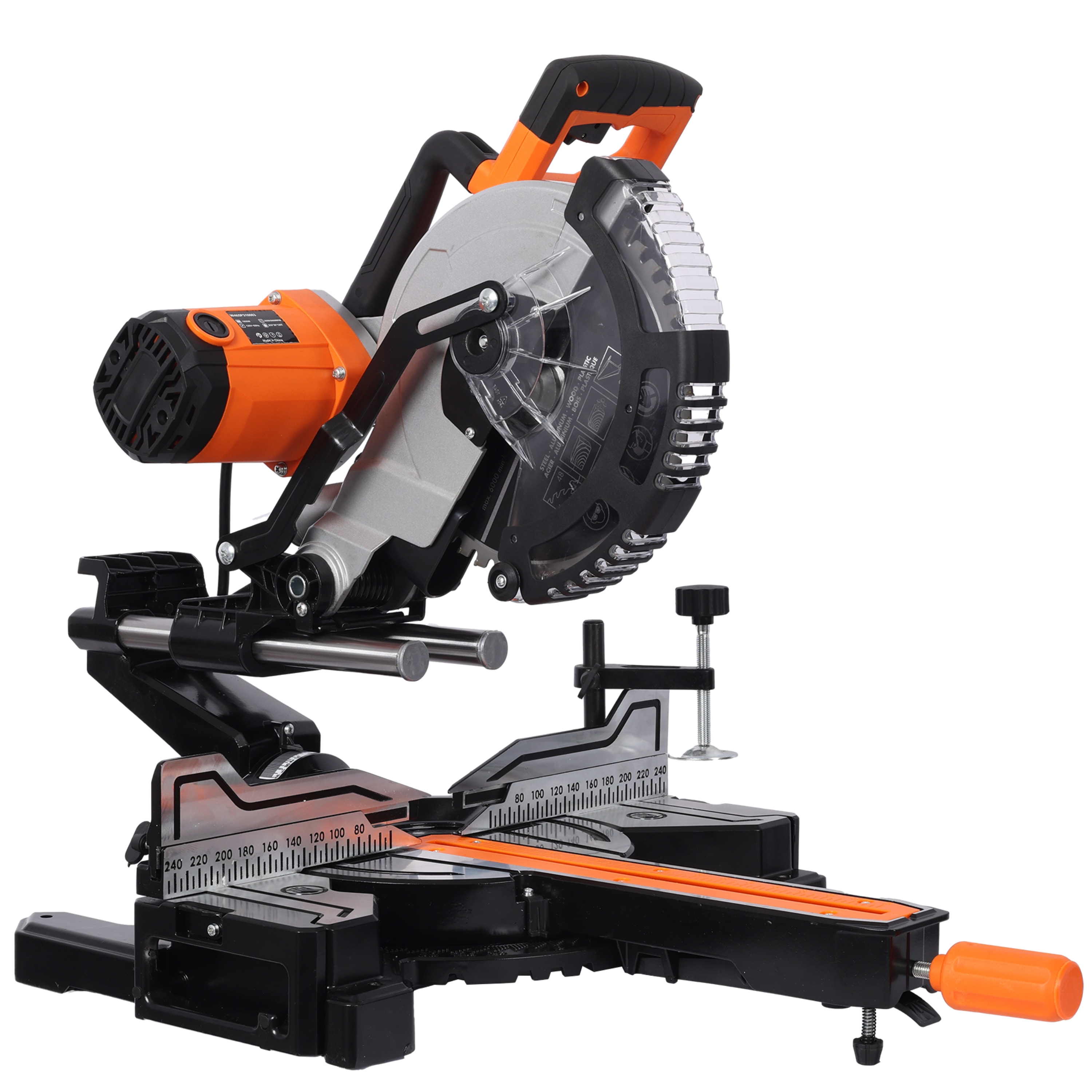 Tinyhomie 10inch Dual Bevel Double Speed Sliding Miter Saw with LED 48T Blade 0-45 Bevel 2-Speed 5000/3200 RPM 15Amp Miter Saw with Extension Table 3.5x13in Cutting Capacity