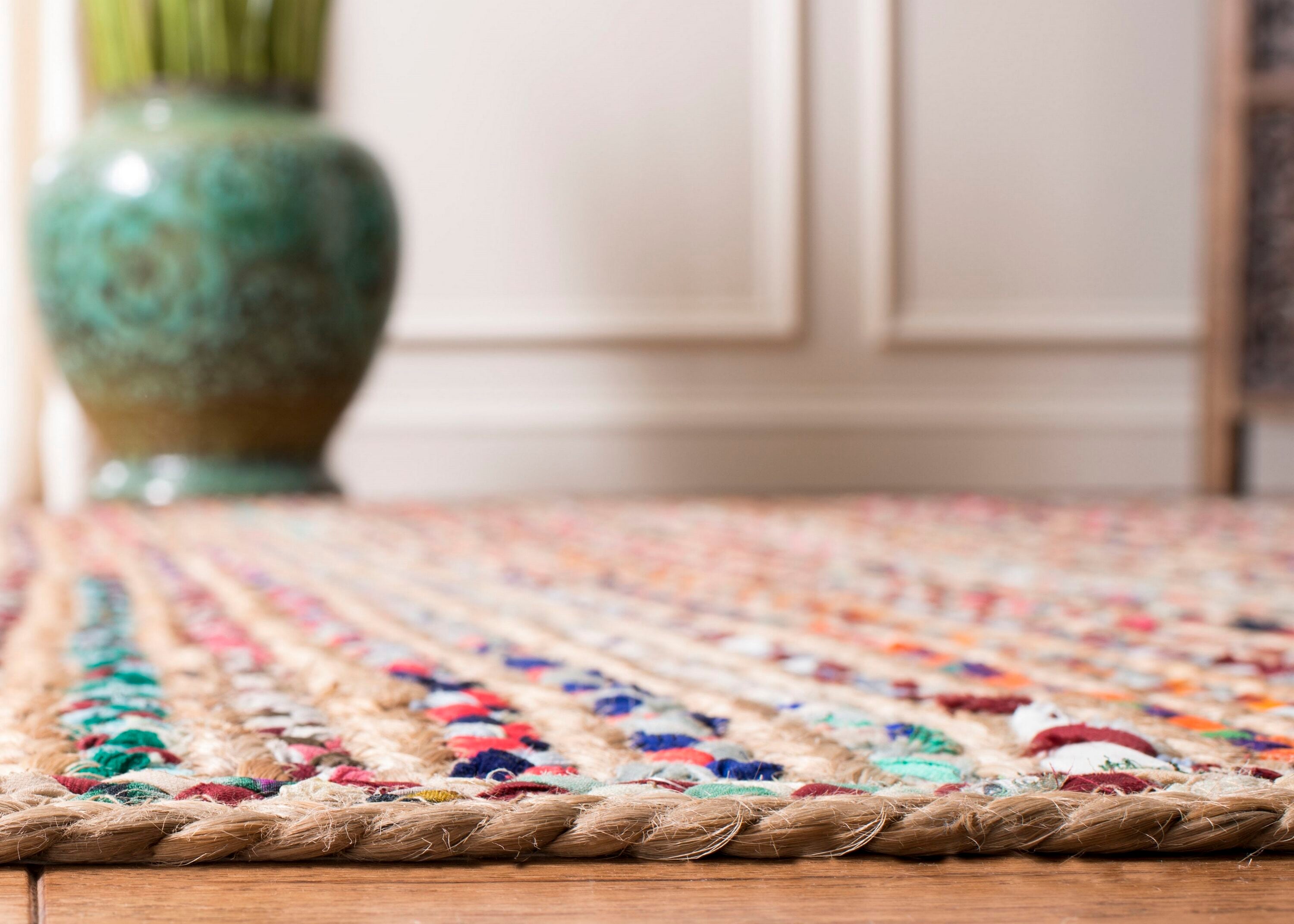 Cape Cod Multicolor Oval Flat Woven Jute Rug