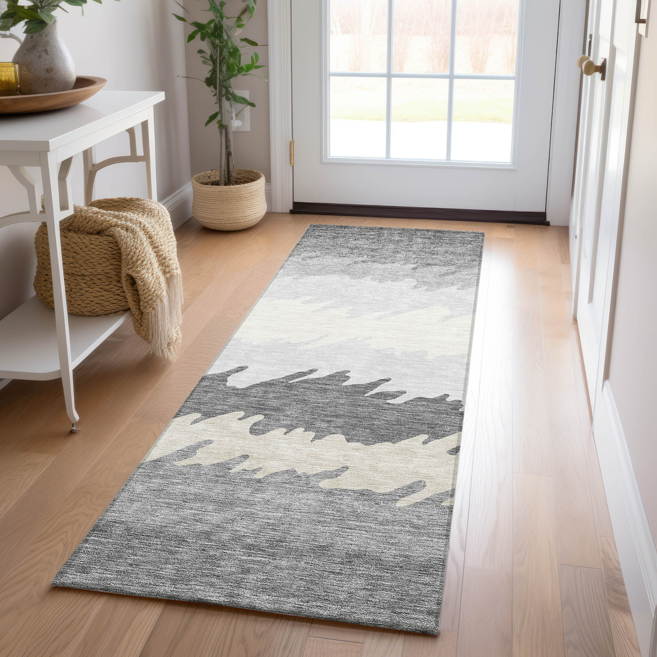 Addison Rugs ACN736GY2X8 Chantille ACN736GY 2 x 7 (ft) Polyester Gray Rectangular Indoor/Outdoor Geometric Machine washable Area rug
