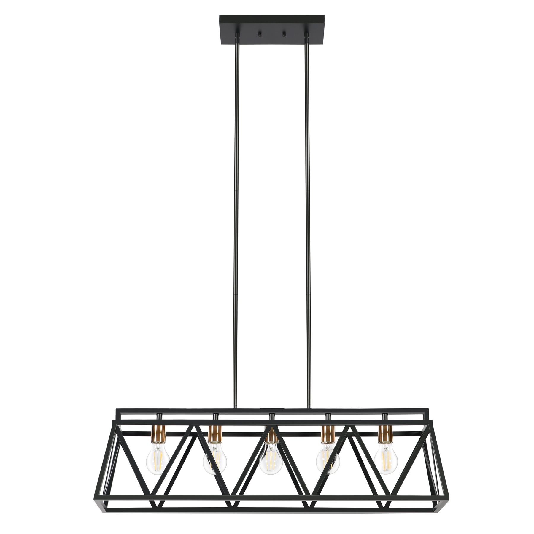 Tribesigns Edwin 5-Light Matte Black Modern/Contemporary Linear LED ...