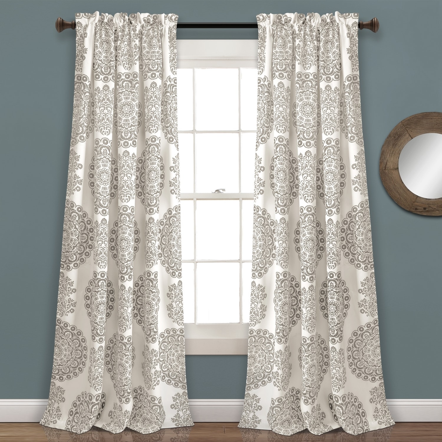 Lush Decor 16T004087 95-Inches Gray Light filtering Rod pocket Curtain panel pair