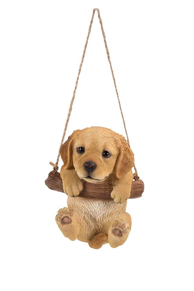 Tan Brown Hanging Golden Retriever Puppy Garden Statue
