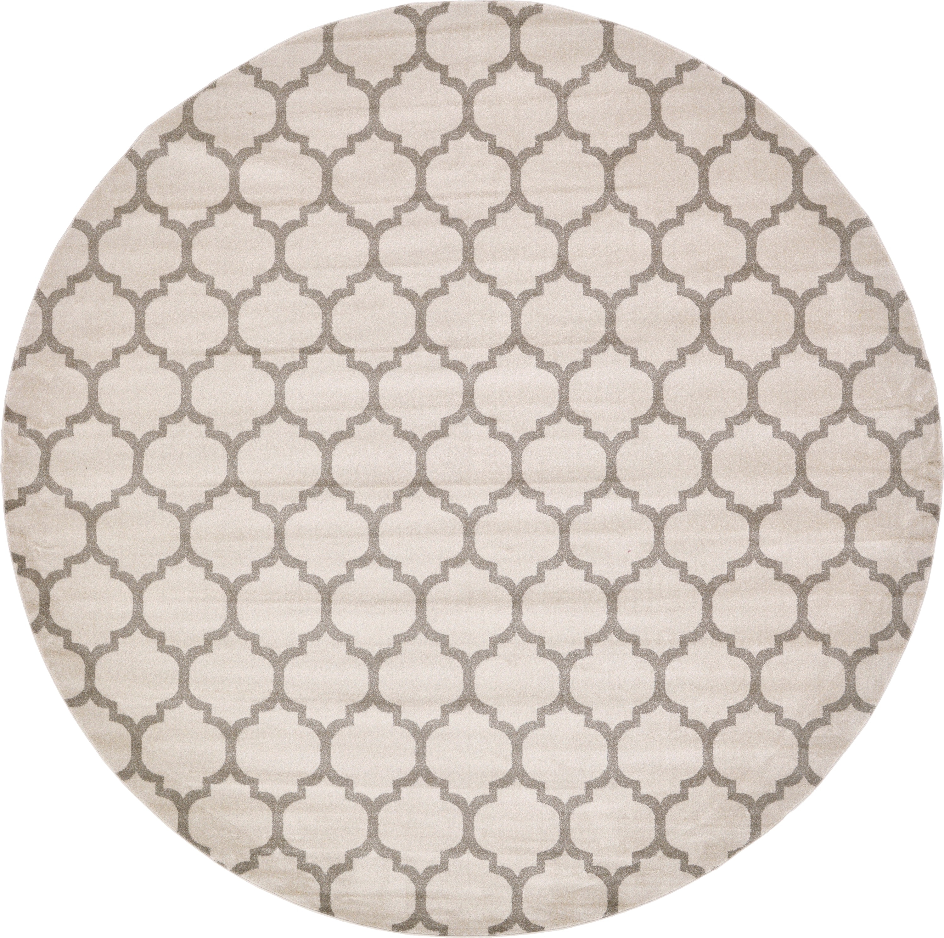 Unique Loom 3120030 Philadelphia Trellis 12 x 12 (ft) Loomed Polypropylene Beige and Light Brown Round Indoor Geometric Industrial Area rug